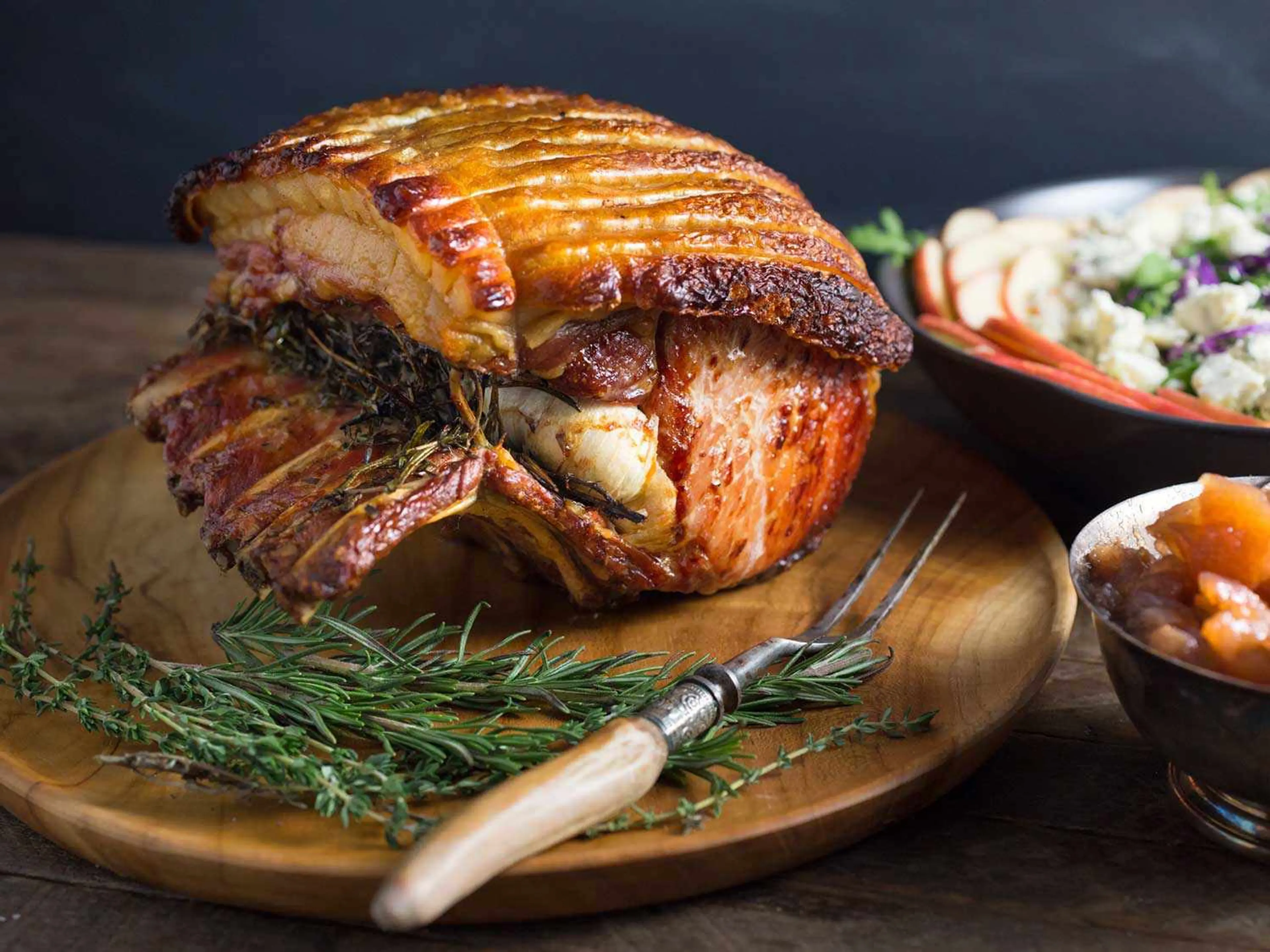 Garlic- and Herb-Roasted Pork Loin With Crackling and Spiced