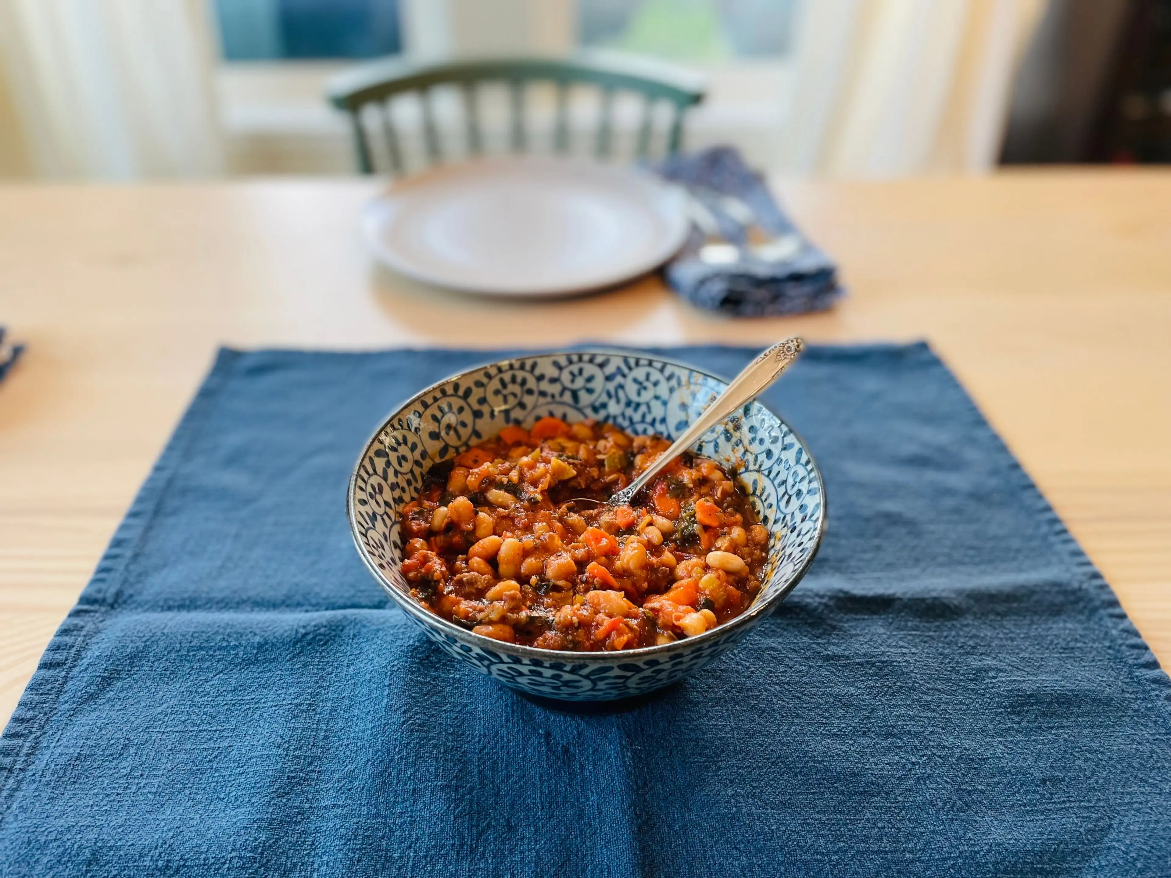 Hutterite Bean Soup with Sausage, Greens and Garlic