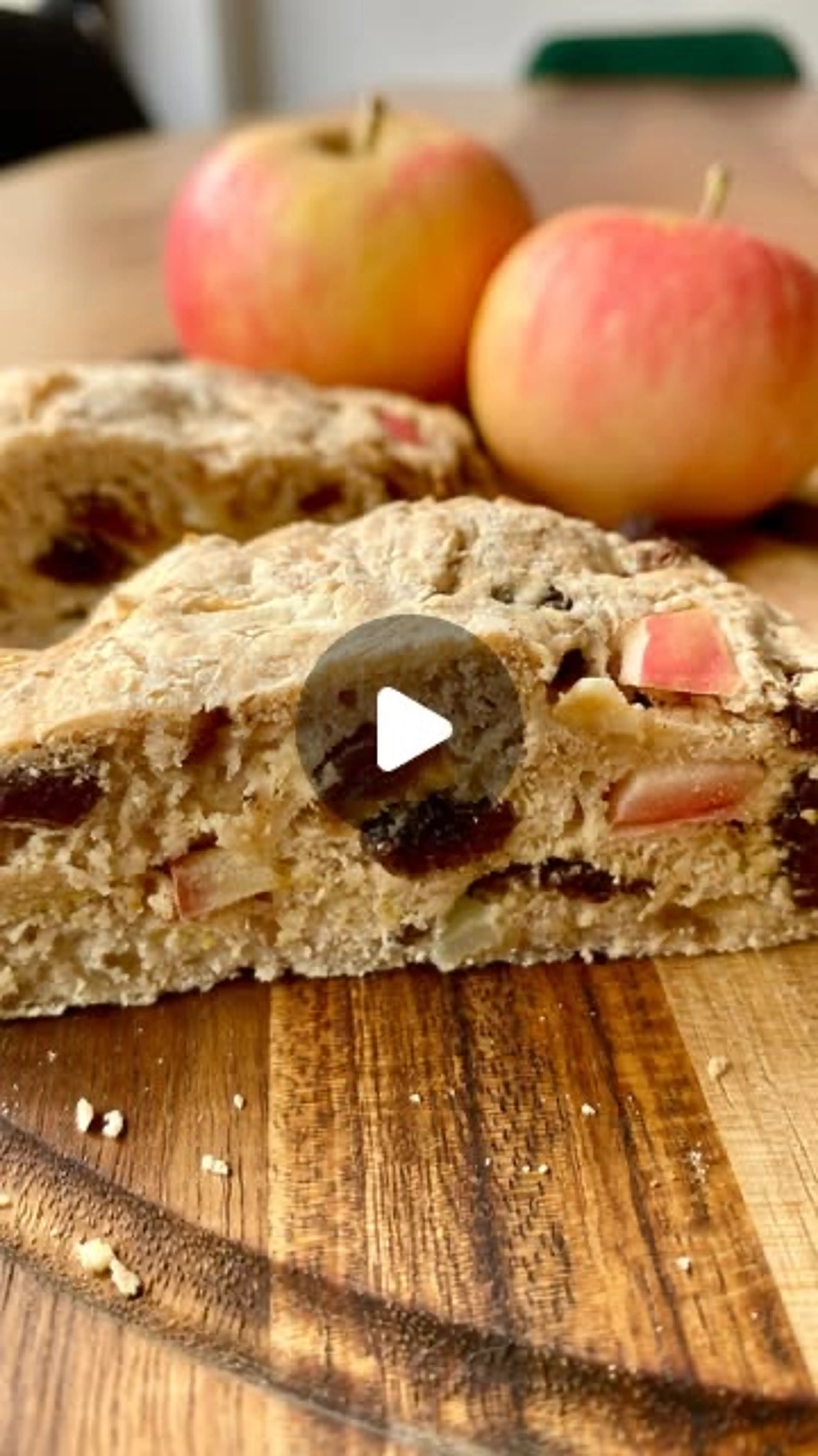 Apple and Raisin Bread Made with Greek Yoghurt. Recipe Serve