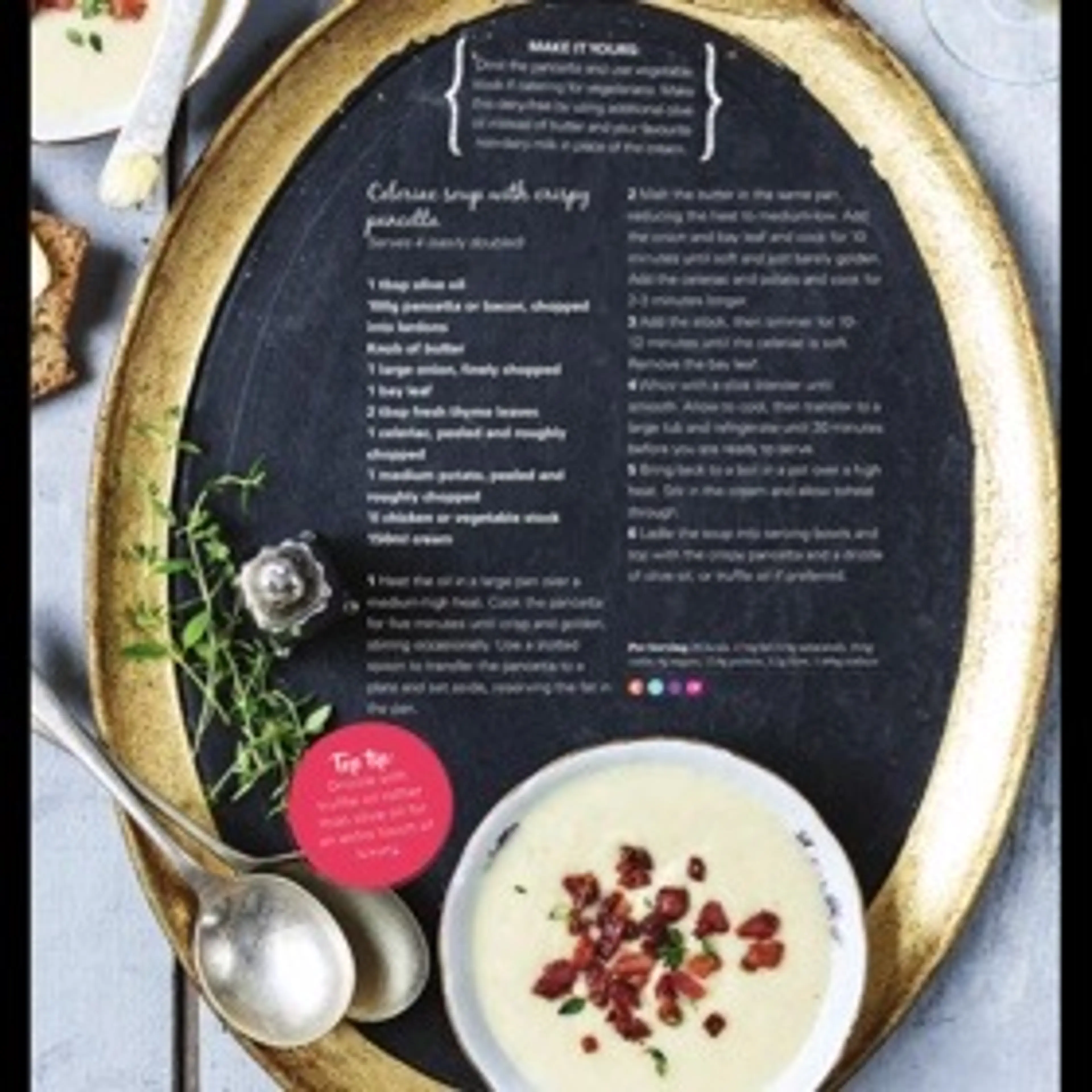 Celeriac Soup With Crispy Pancetta