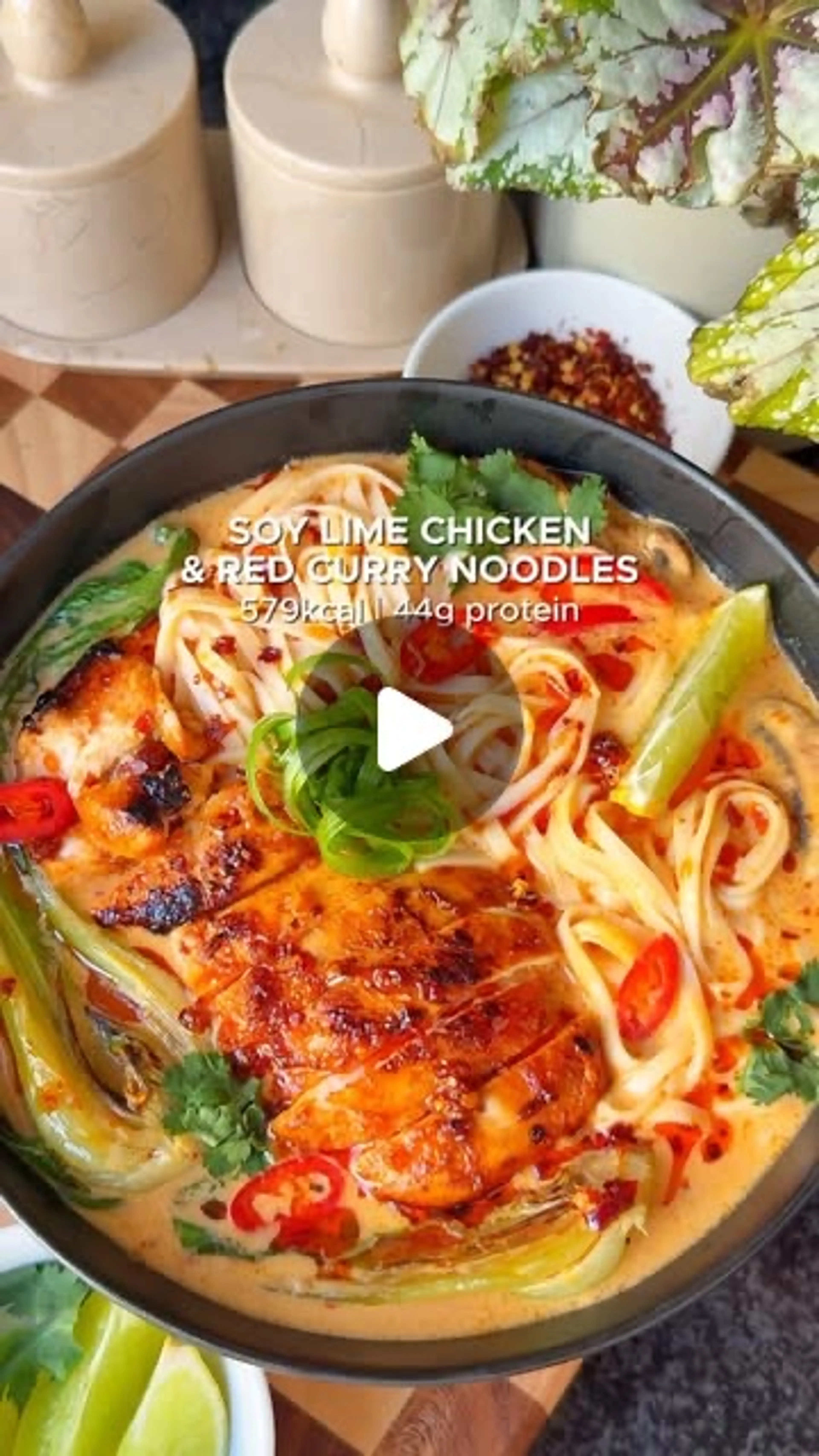 Sticky Soy Lime Chicken & Red Curry Noodles