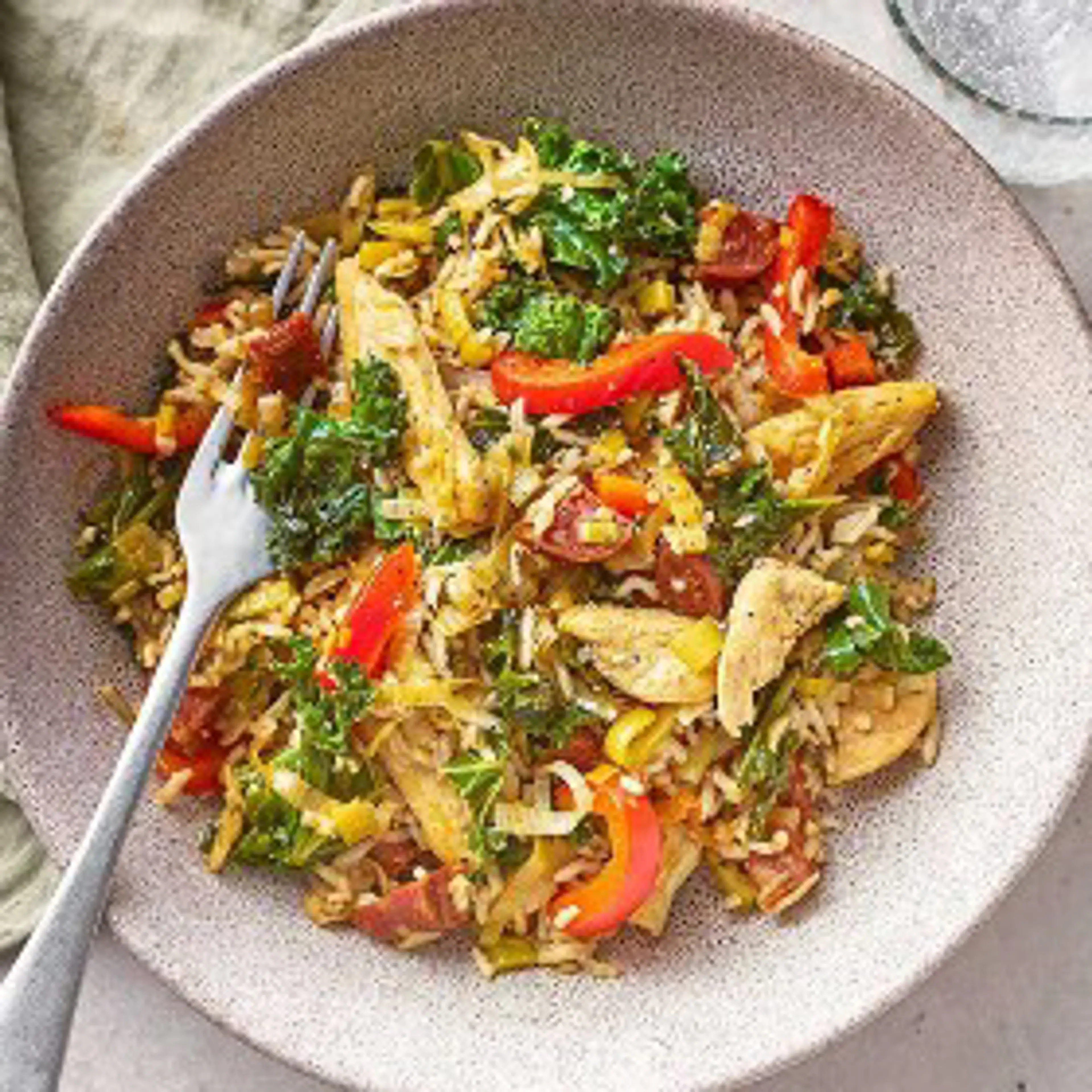 Chicken, Leek & Brown Rice Stir-Fry