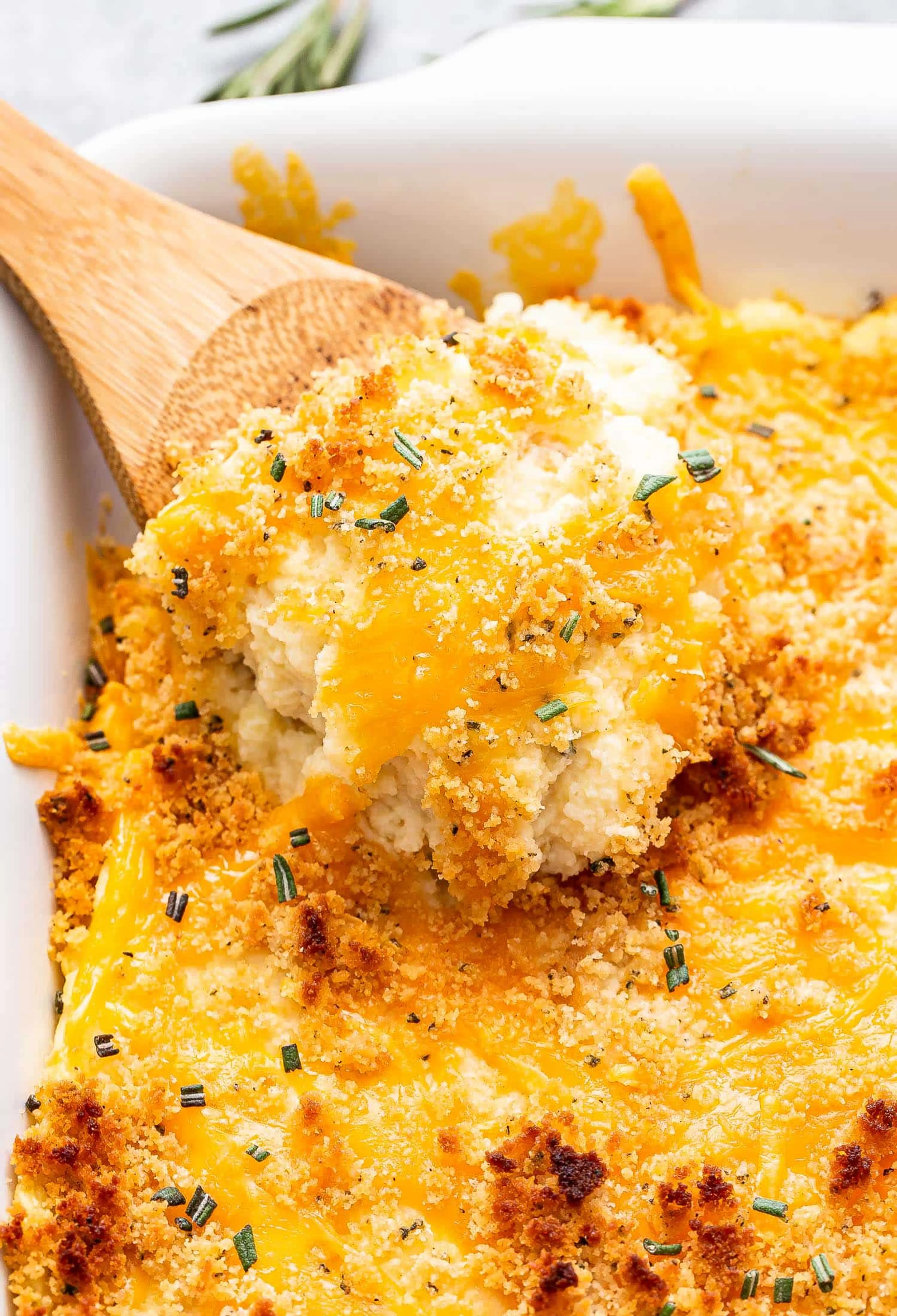 Rosemary Cheddar Mashed Potato Casserole