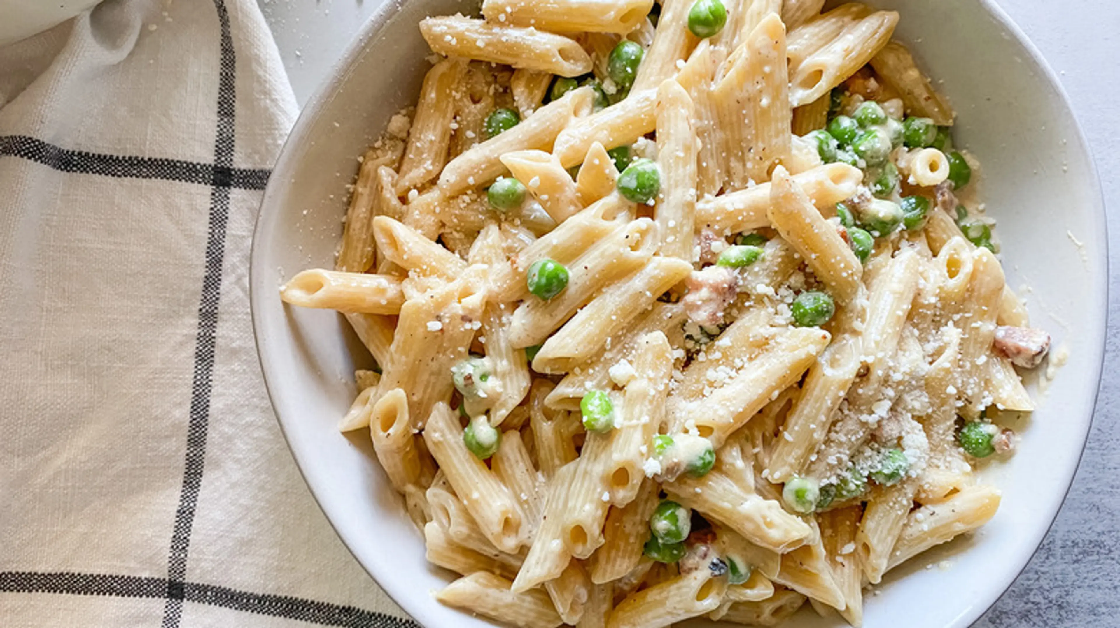 Creamy Pasta With Pancetta And Peas Recipe