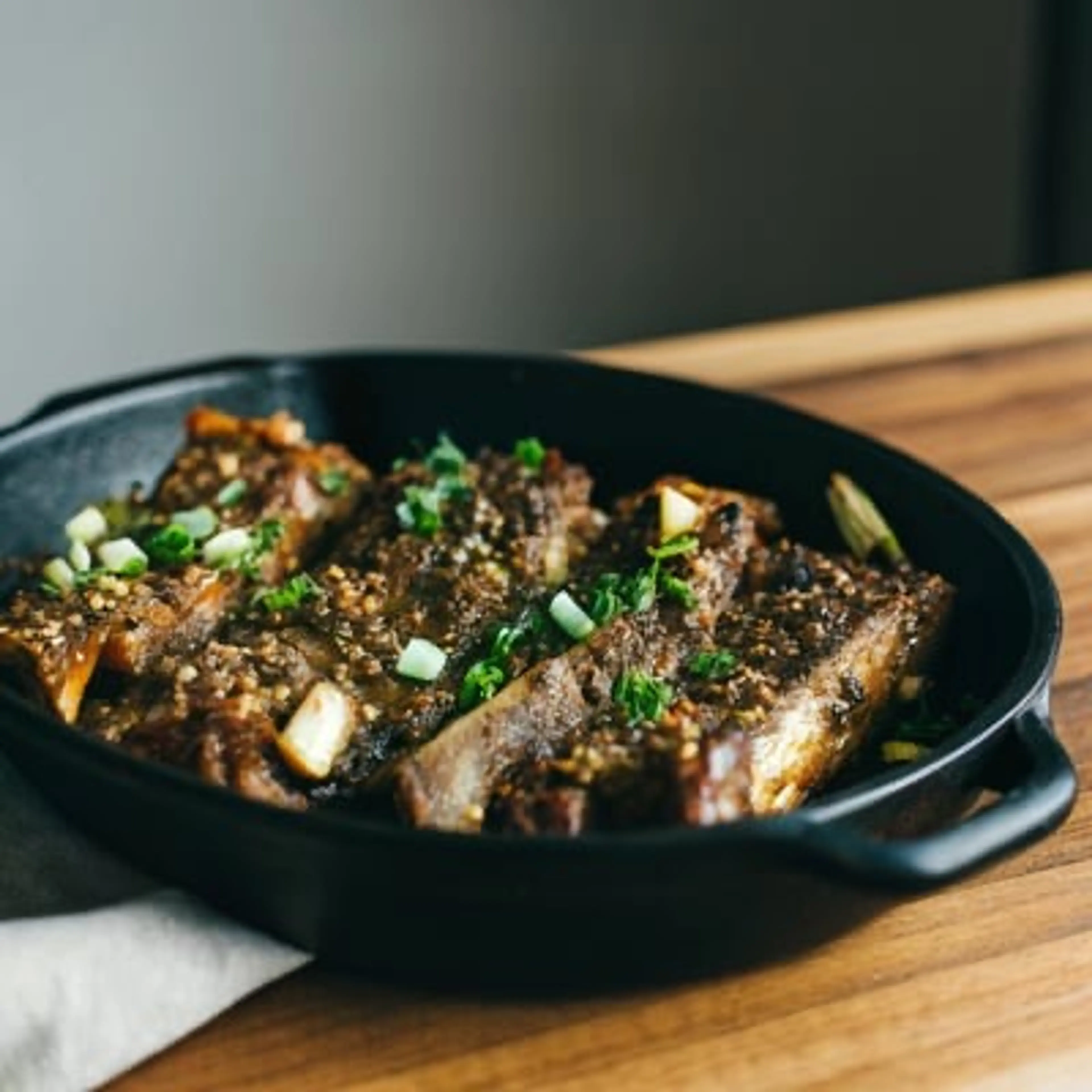 Spicy Dino Ribs aka Galbi Marinated Korean Chili Rubbed Bone