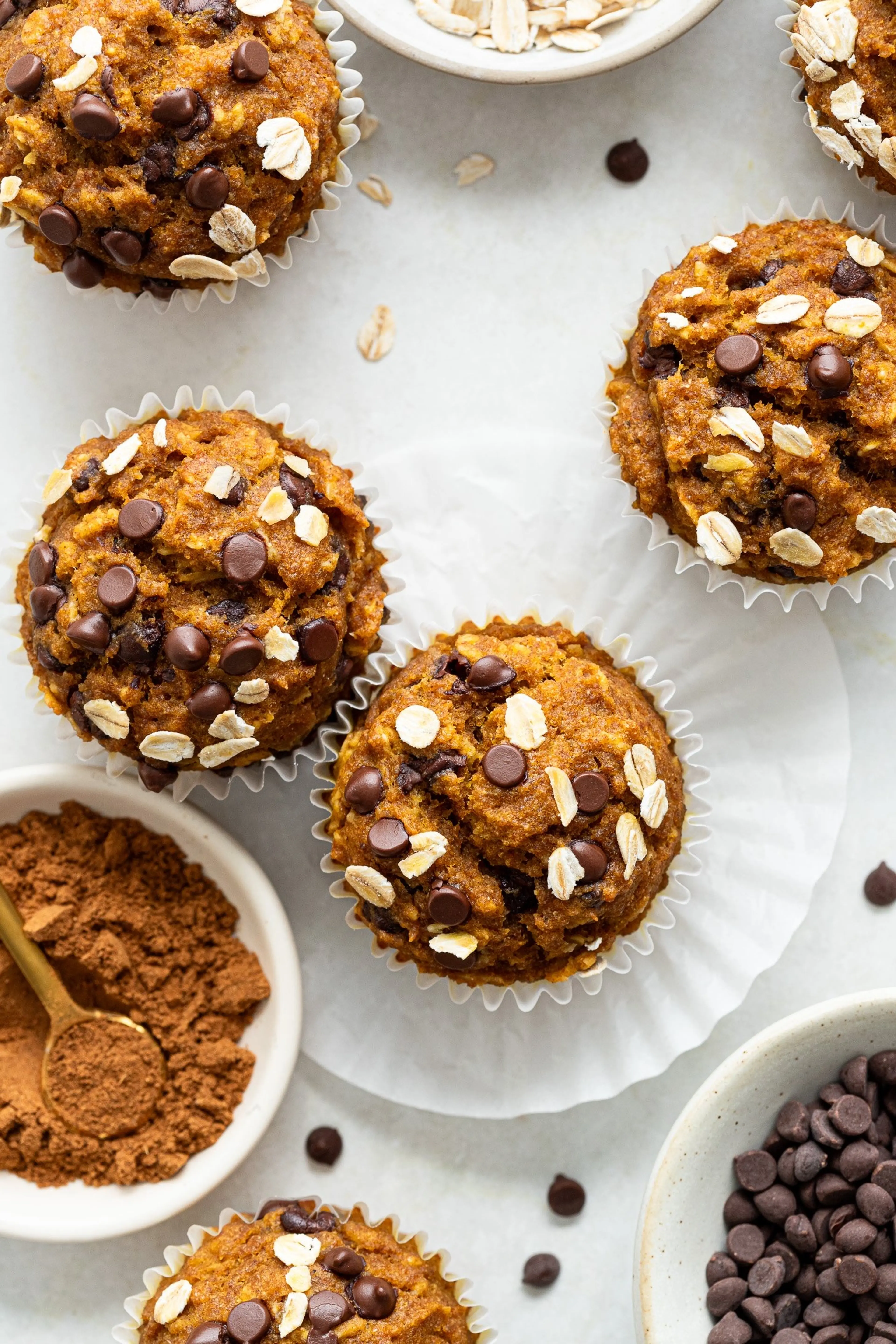 One-Bowl Healthy Oatmeal Pumpkin Muffins