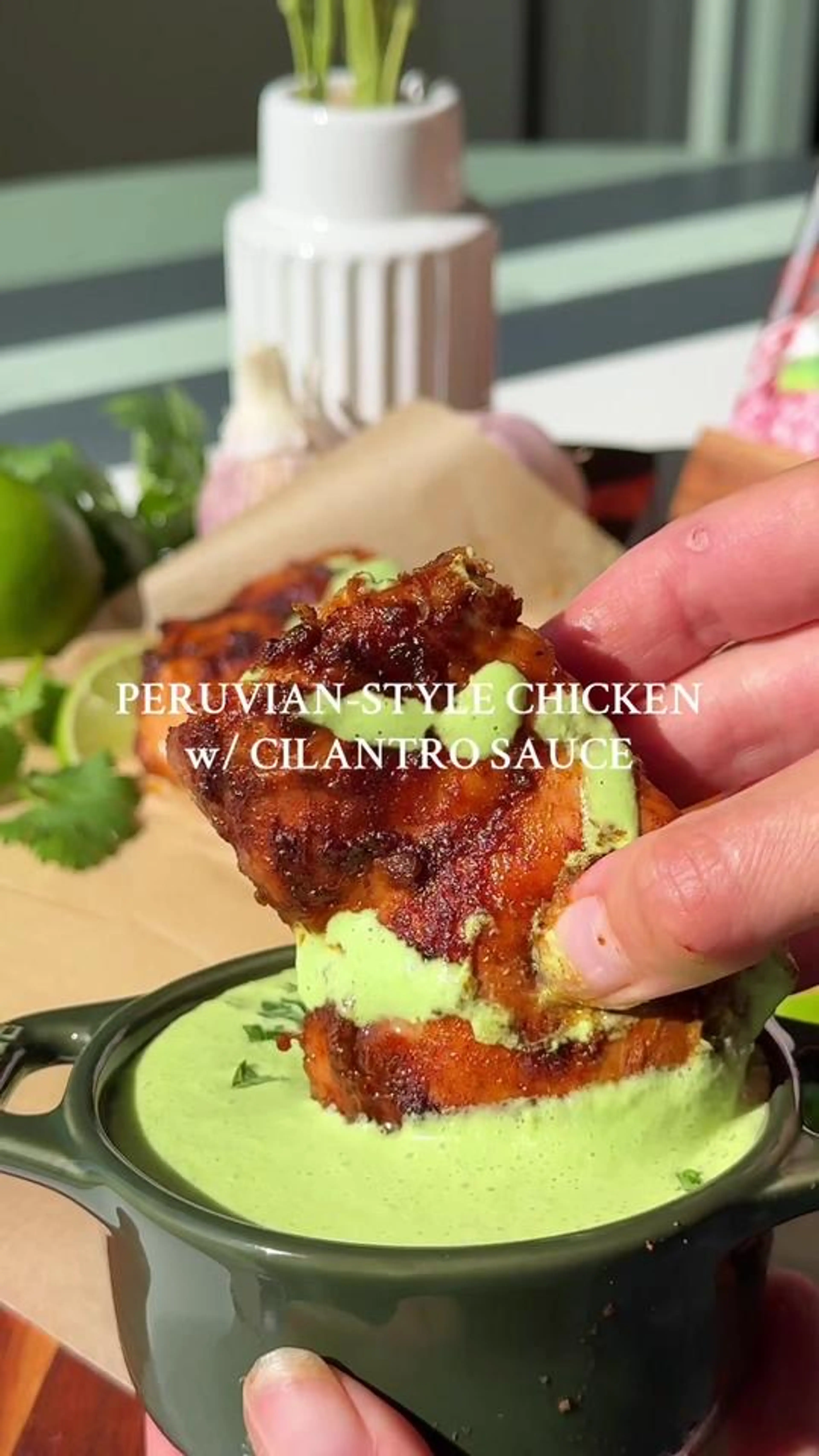 Peruvian-style Chicken with Creamy Cilantro Sauce