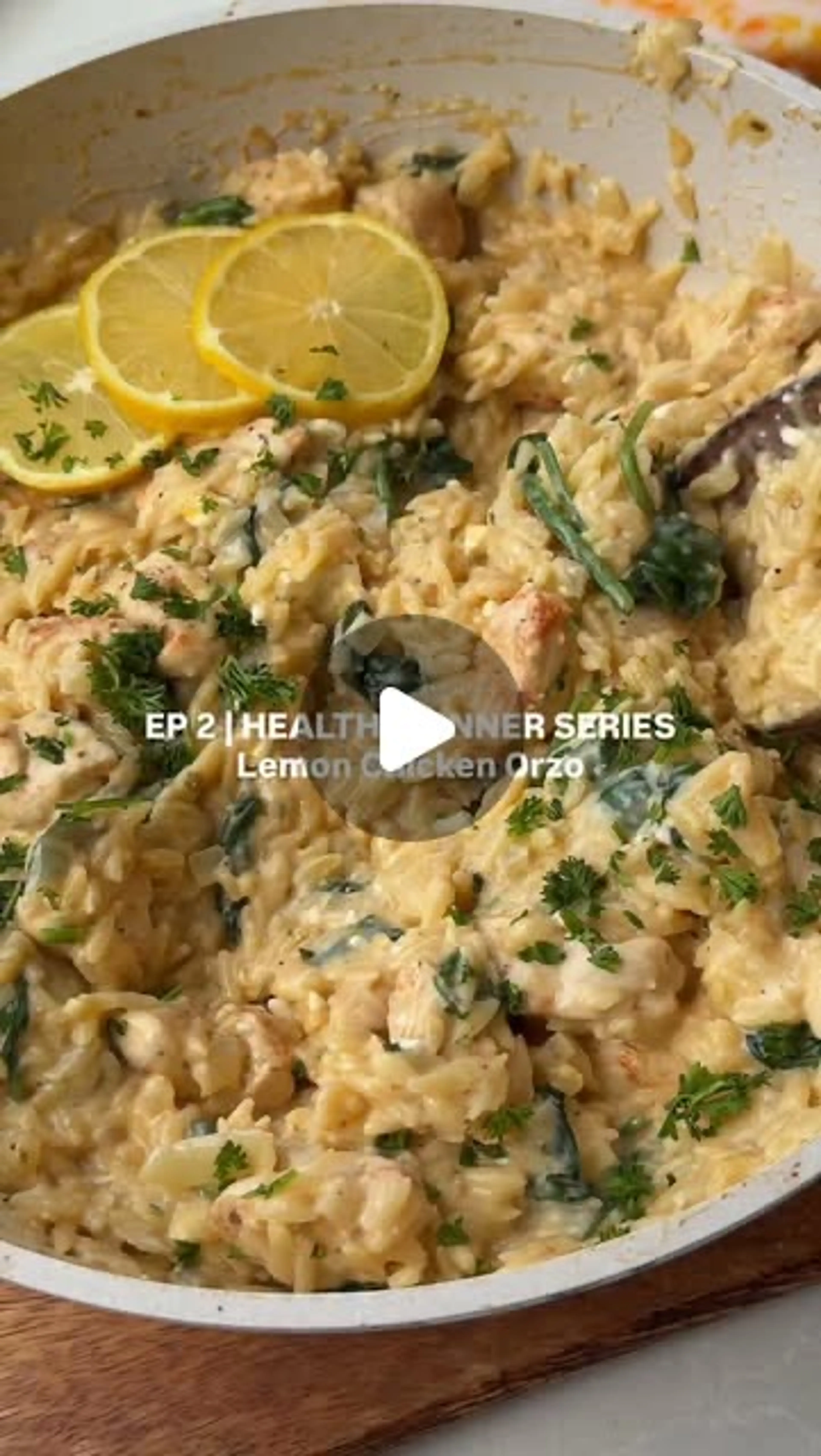 Lemon Chicken Orzo for Ep.2 of My Healthy Dinner Series, Din