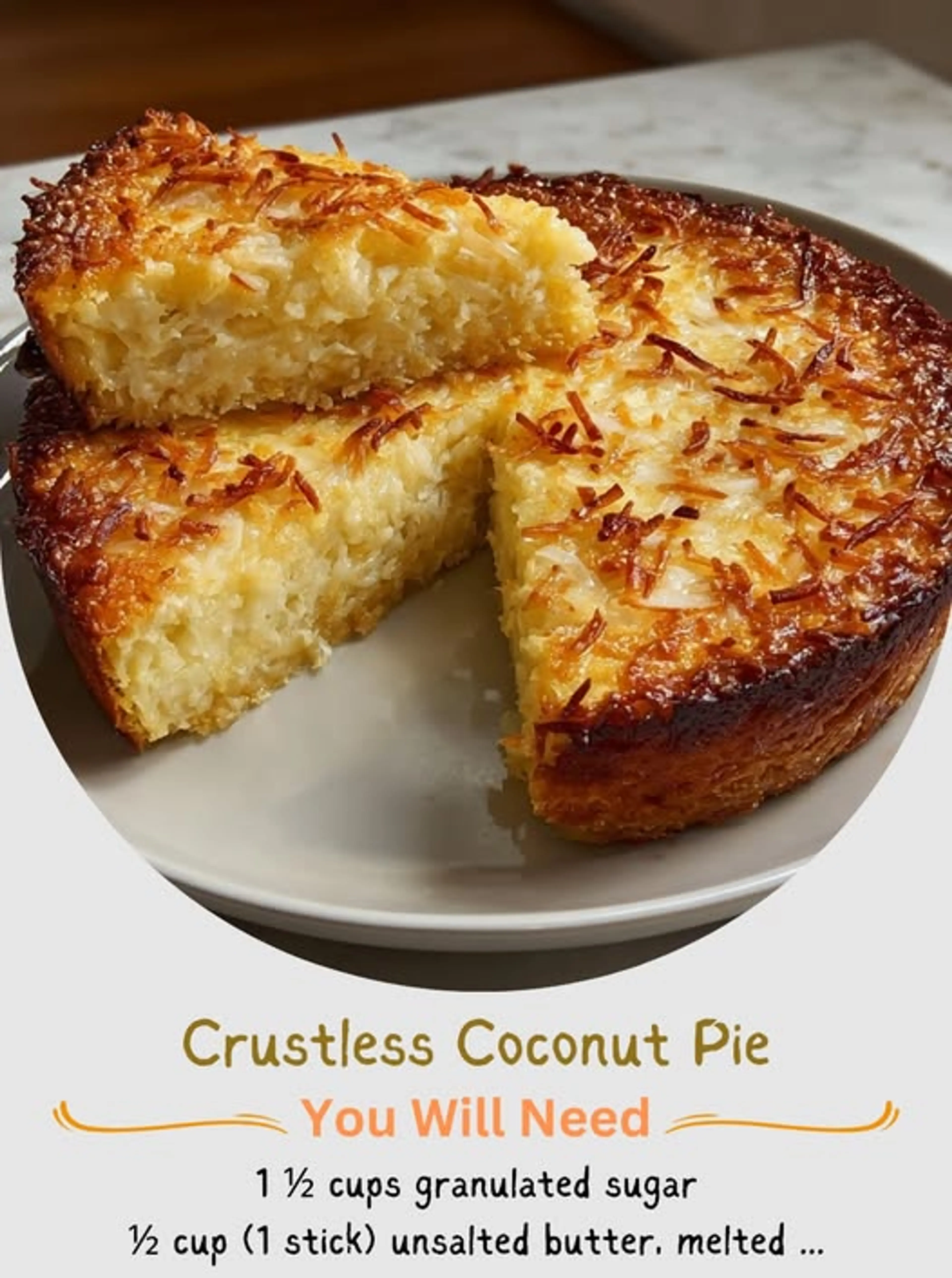 Crustless Coconut Pie