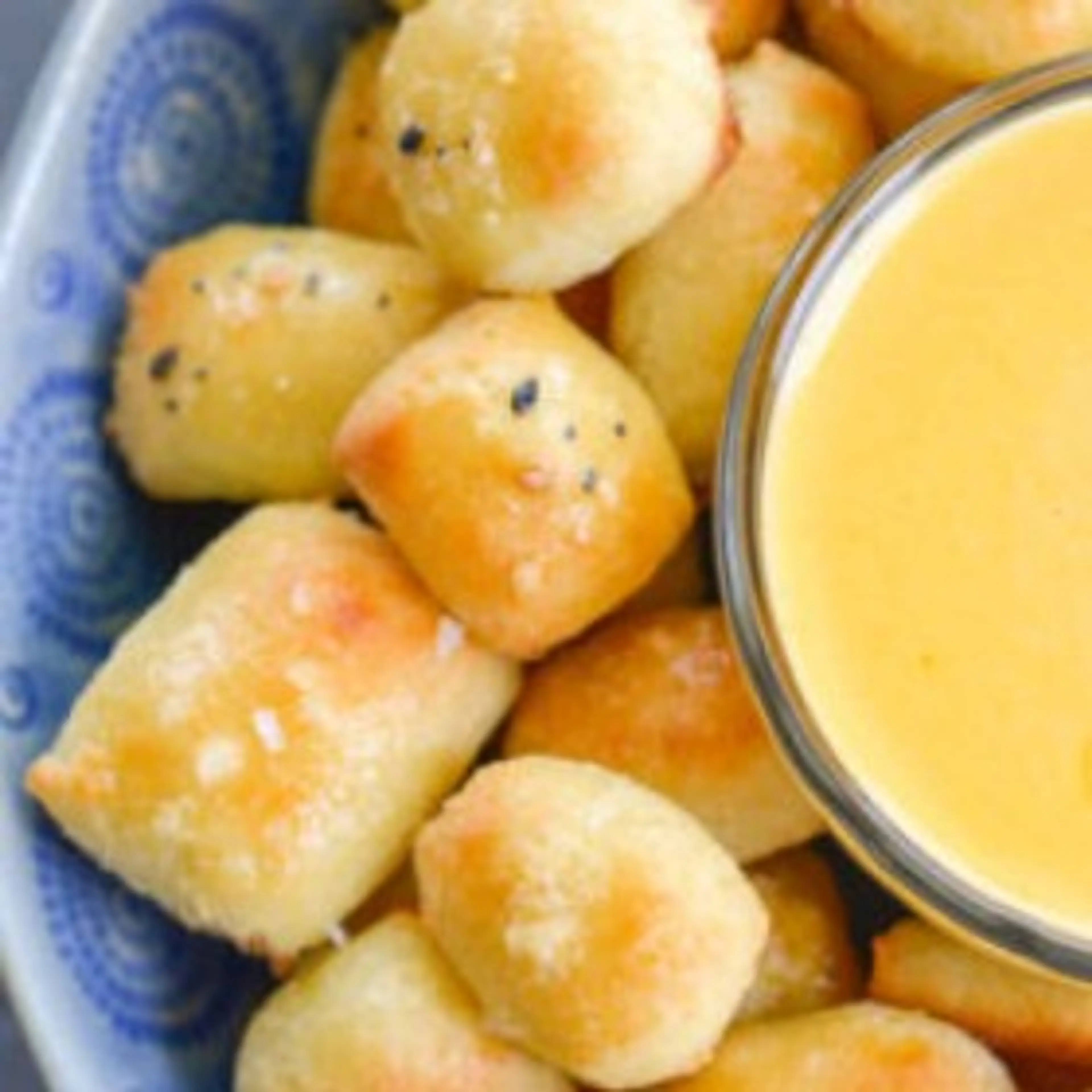 Keto Pretzel Bites with Cheese Sauce