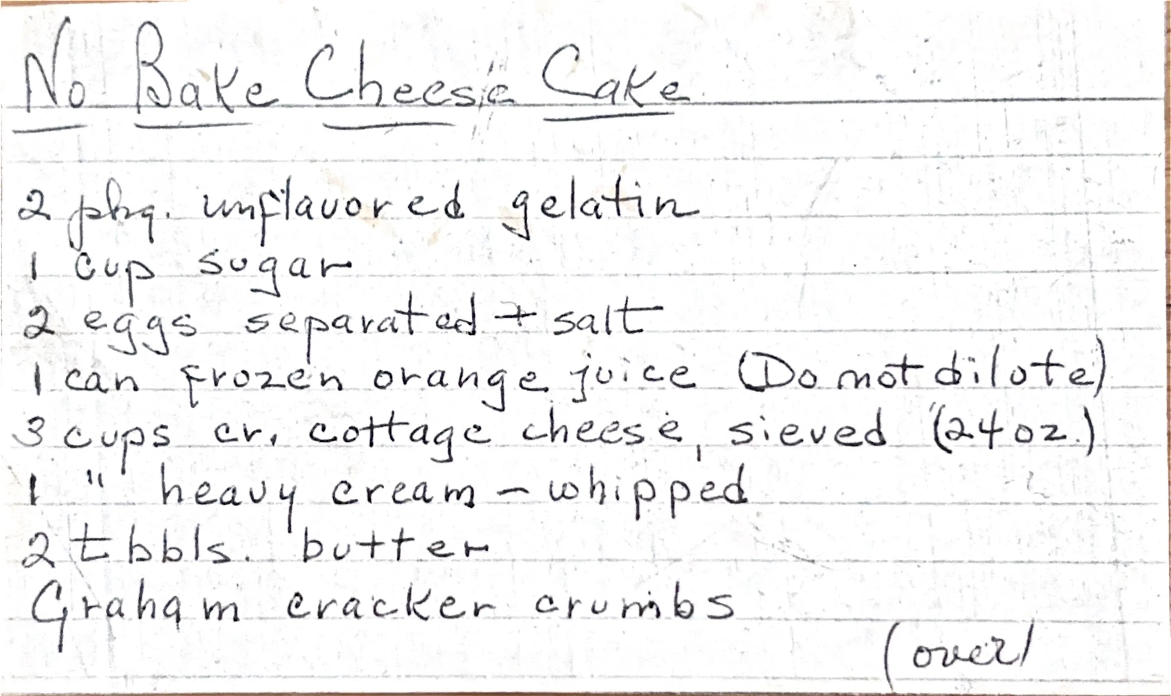 No Bake Cheese Cake