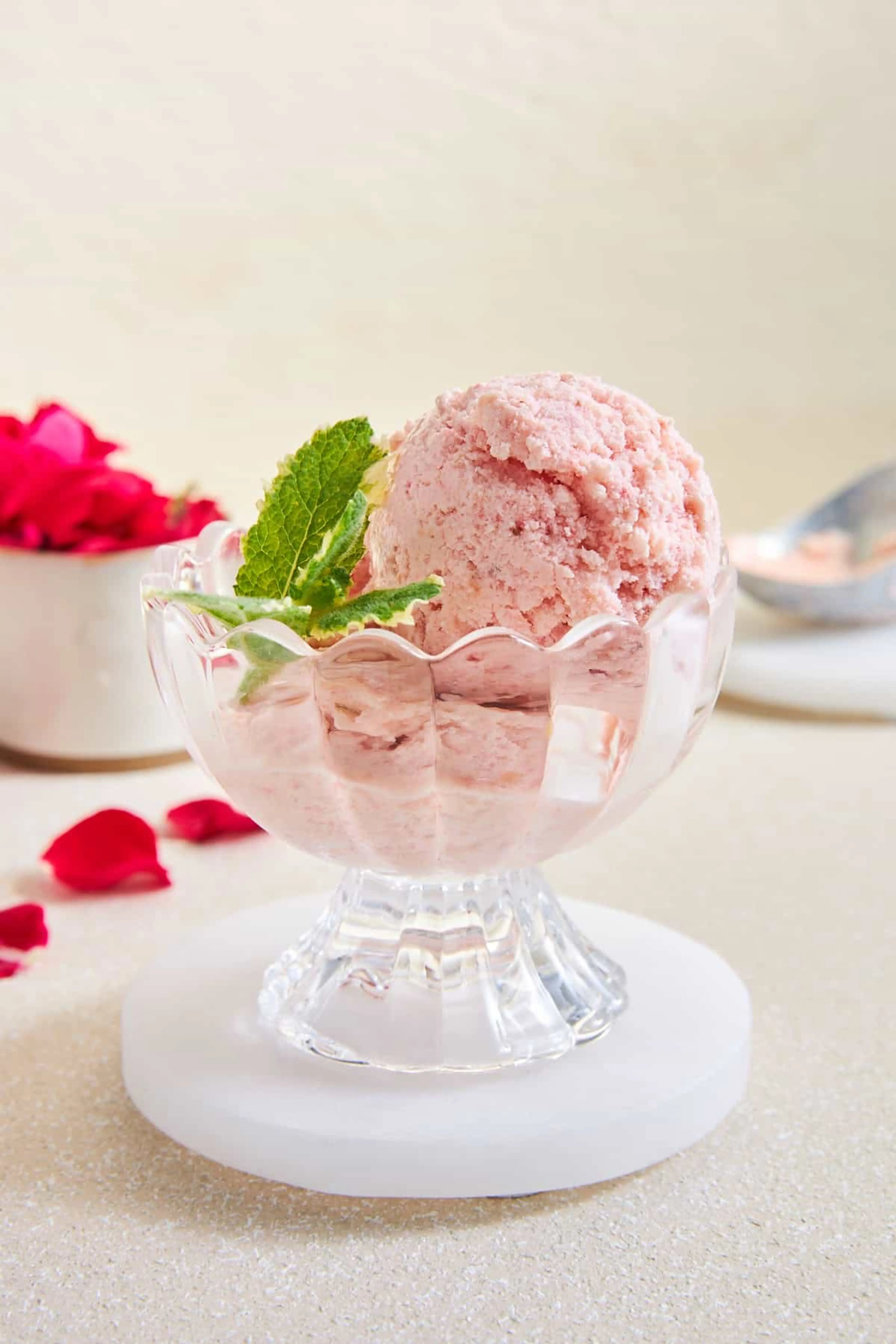 Peaches and Strawberry Fruit Ice Cream Recipe