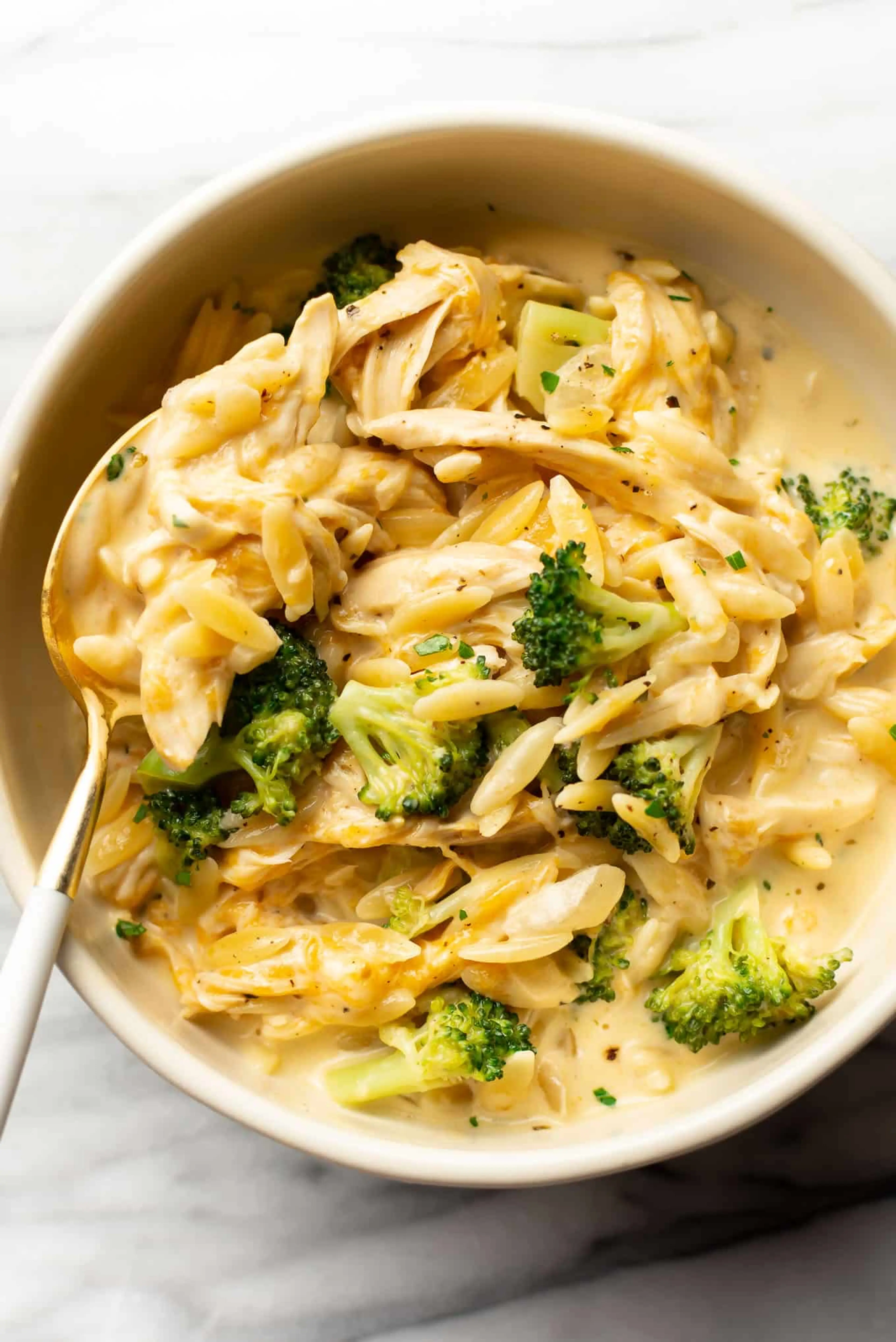Cheesy Chicken Broccoli Orzo