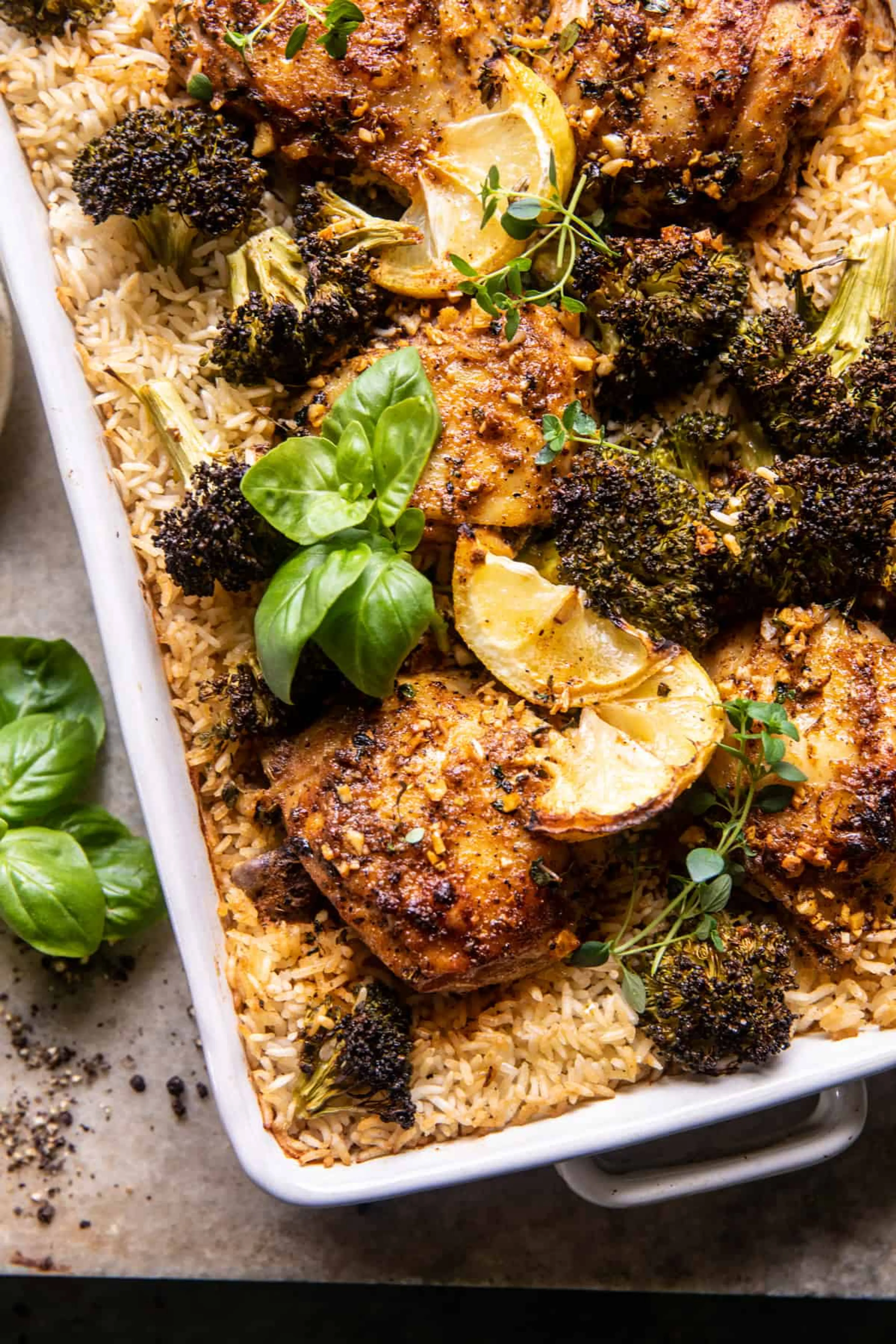 One Pan Lemon Pepper Yogurt Chicken and Rice