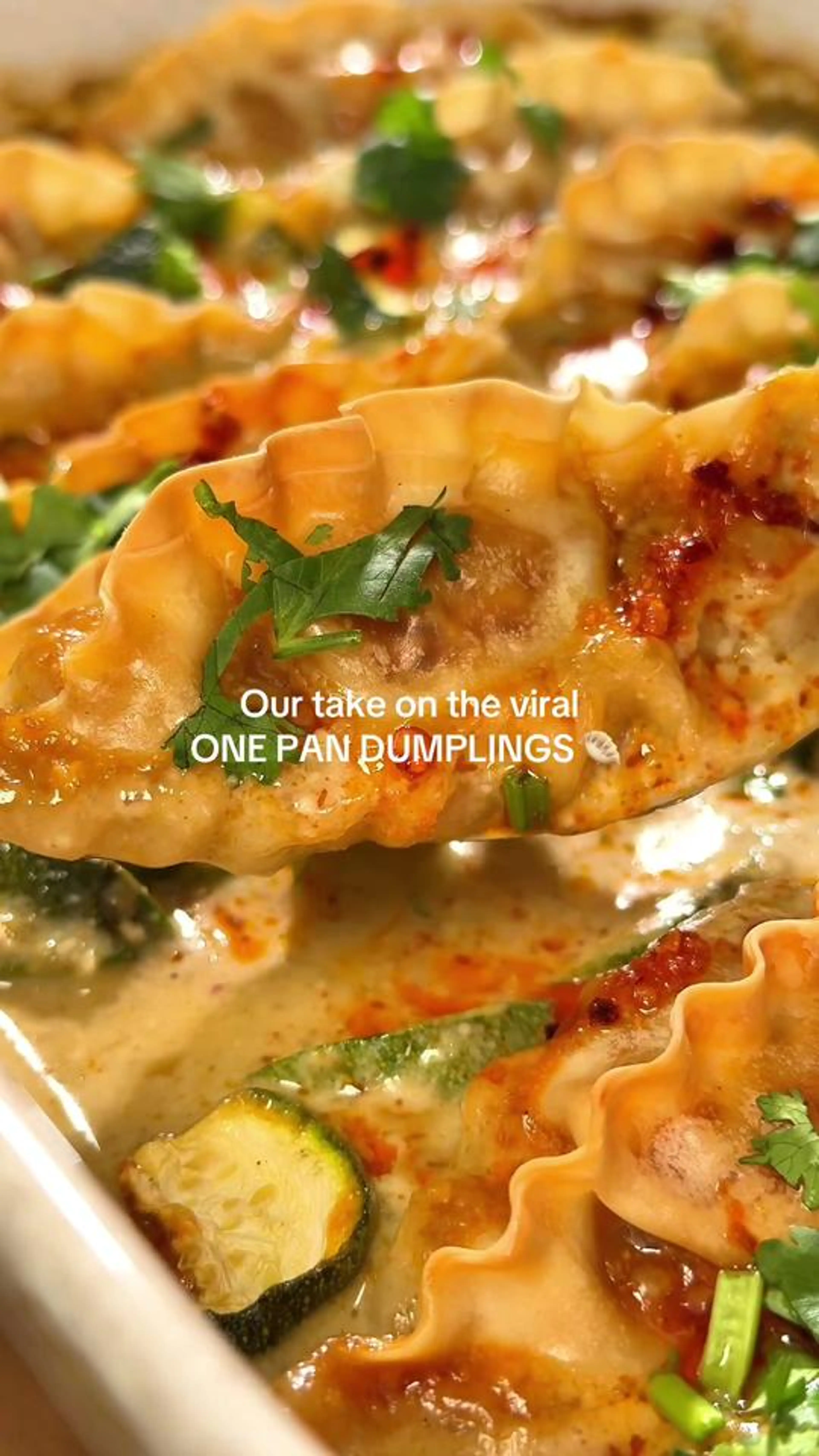 One Pan Dumpling Bake