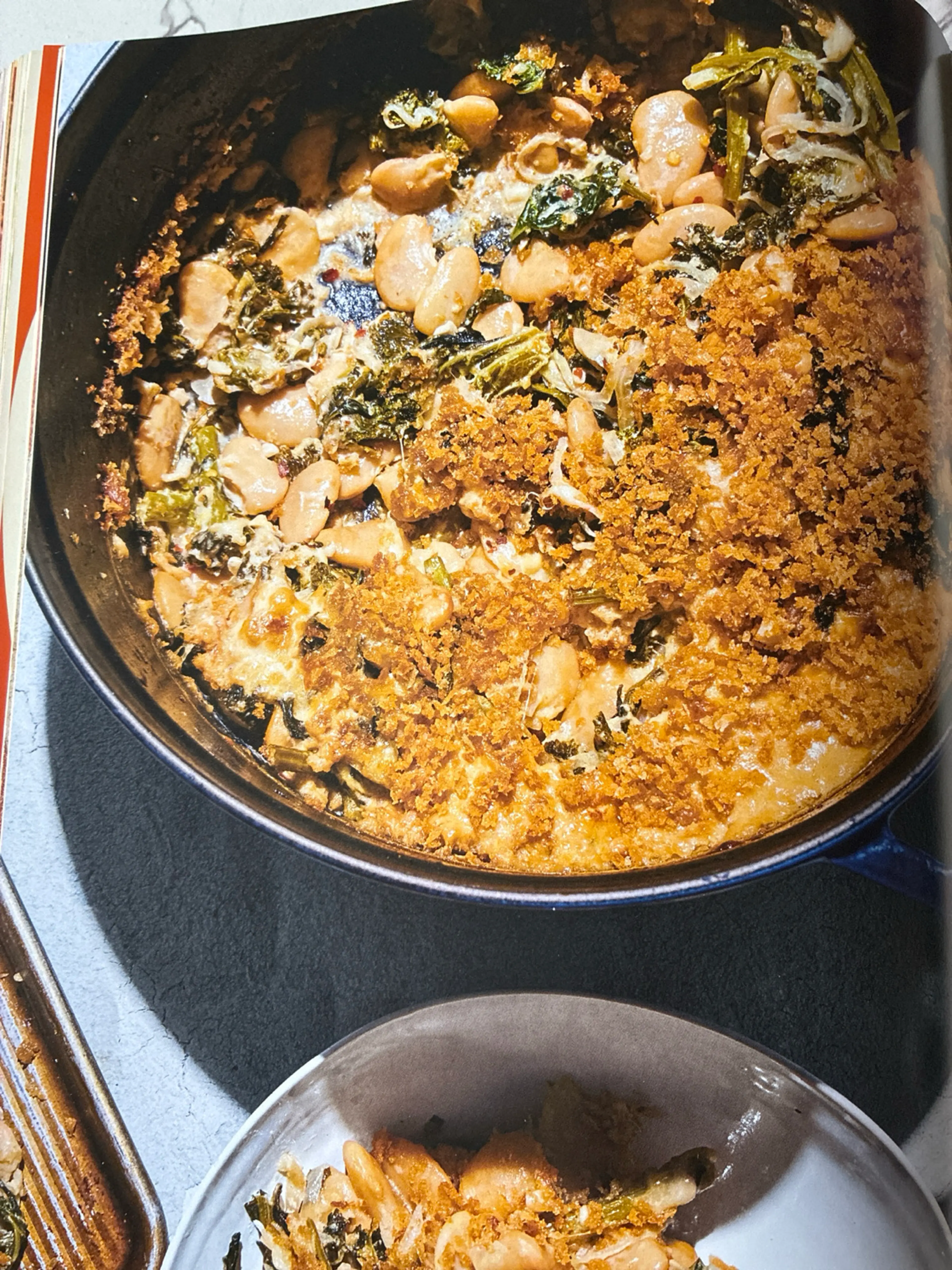 Big Beans & Spicy Greens Gratin