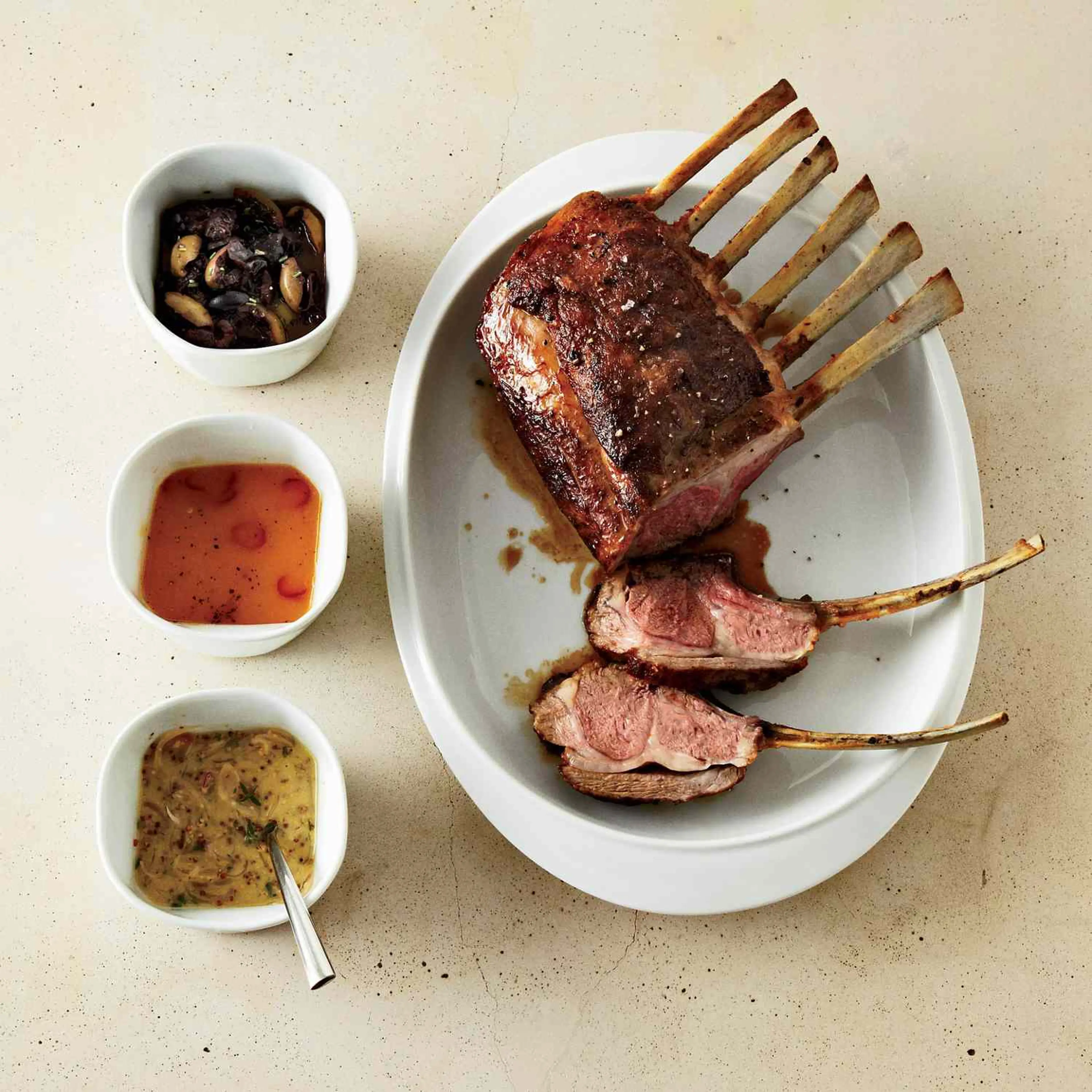Rack of Lamb with Mustard-Shallot Sauce