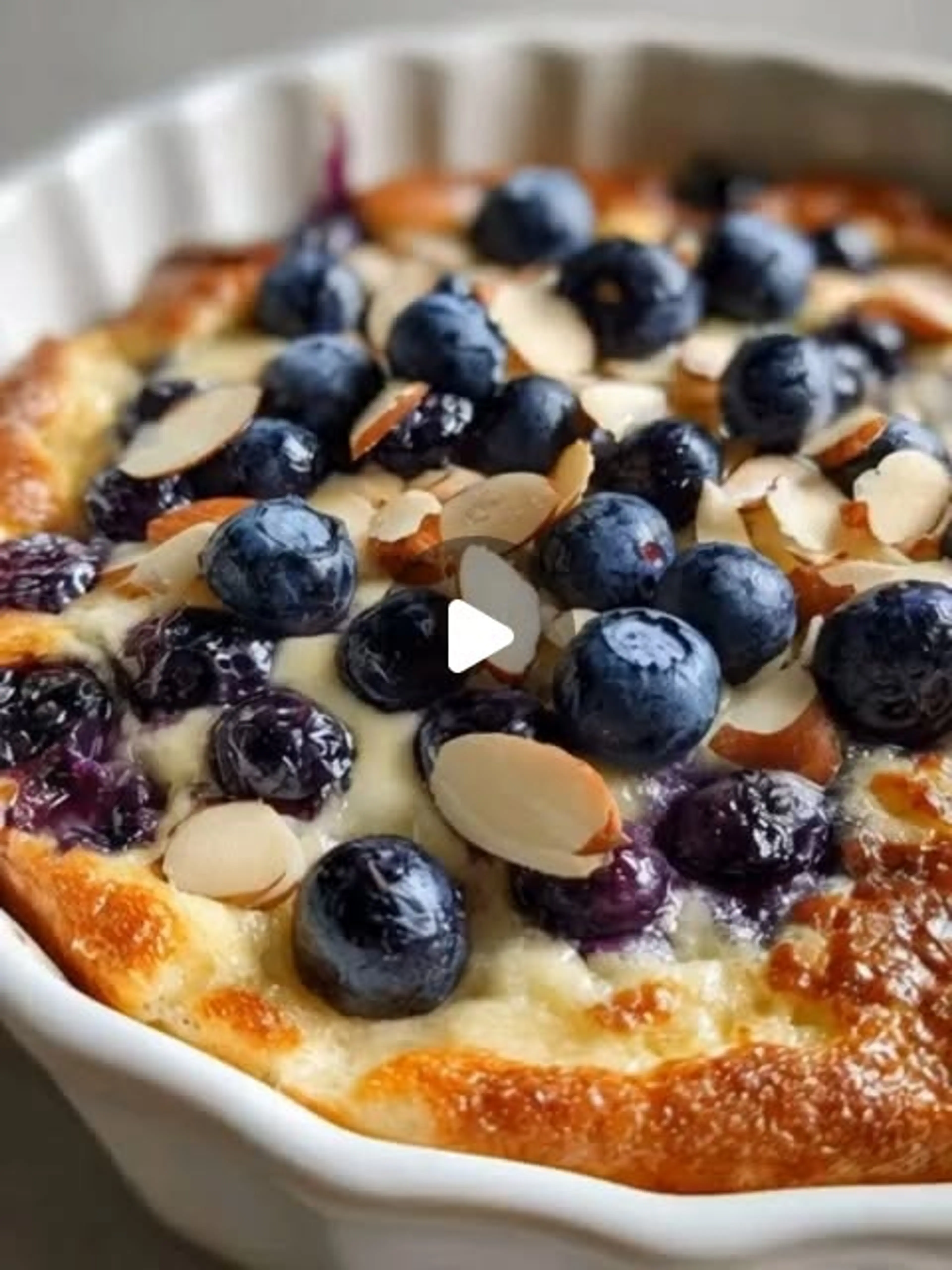 Blueberry Almond Cottage Cheese Breakfast Bake