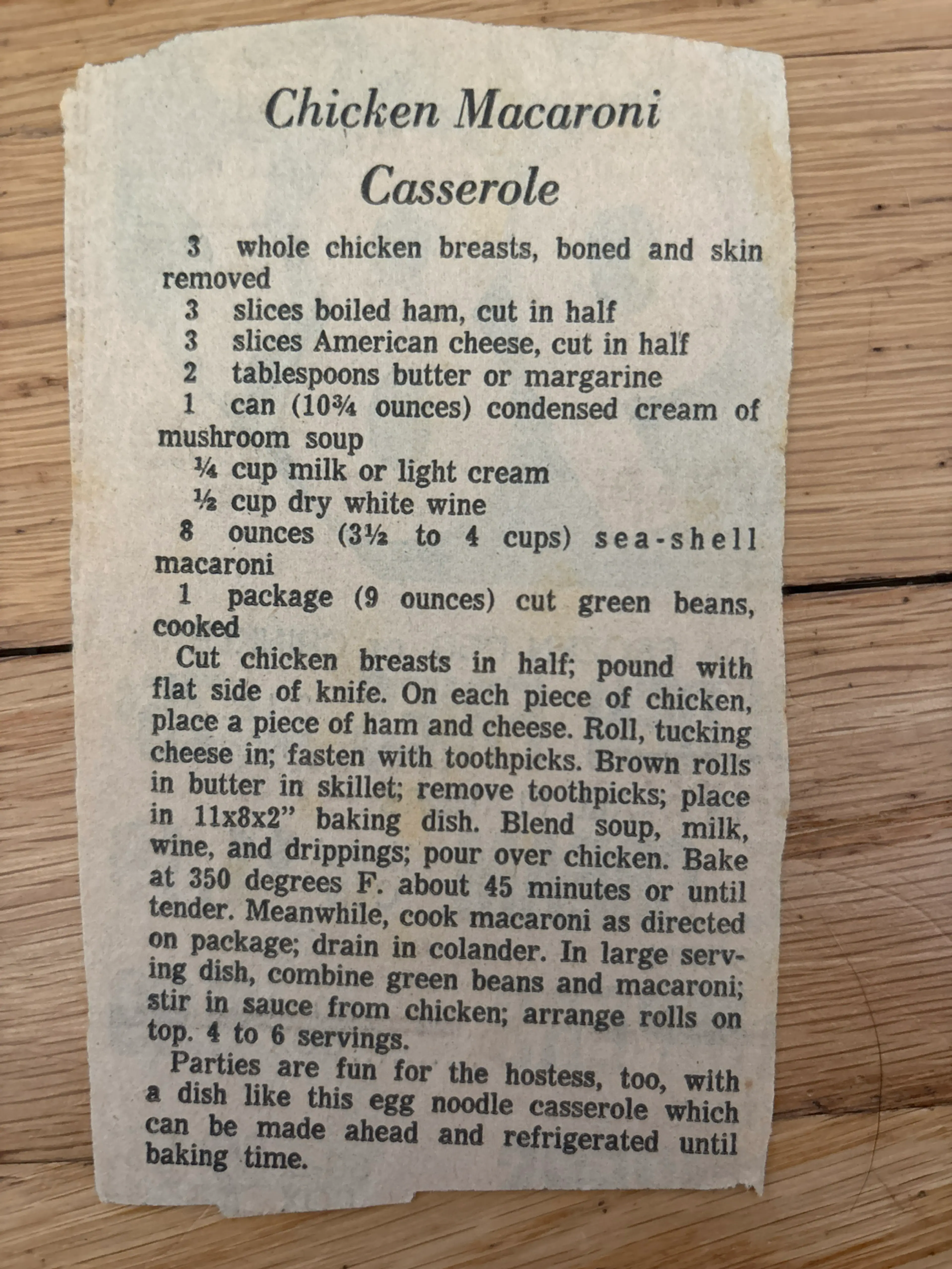 Chicken Macaroni Casserole