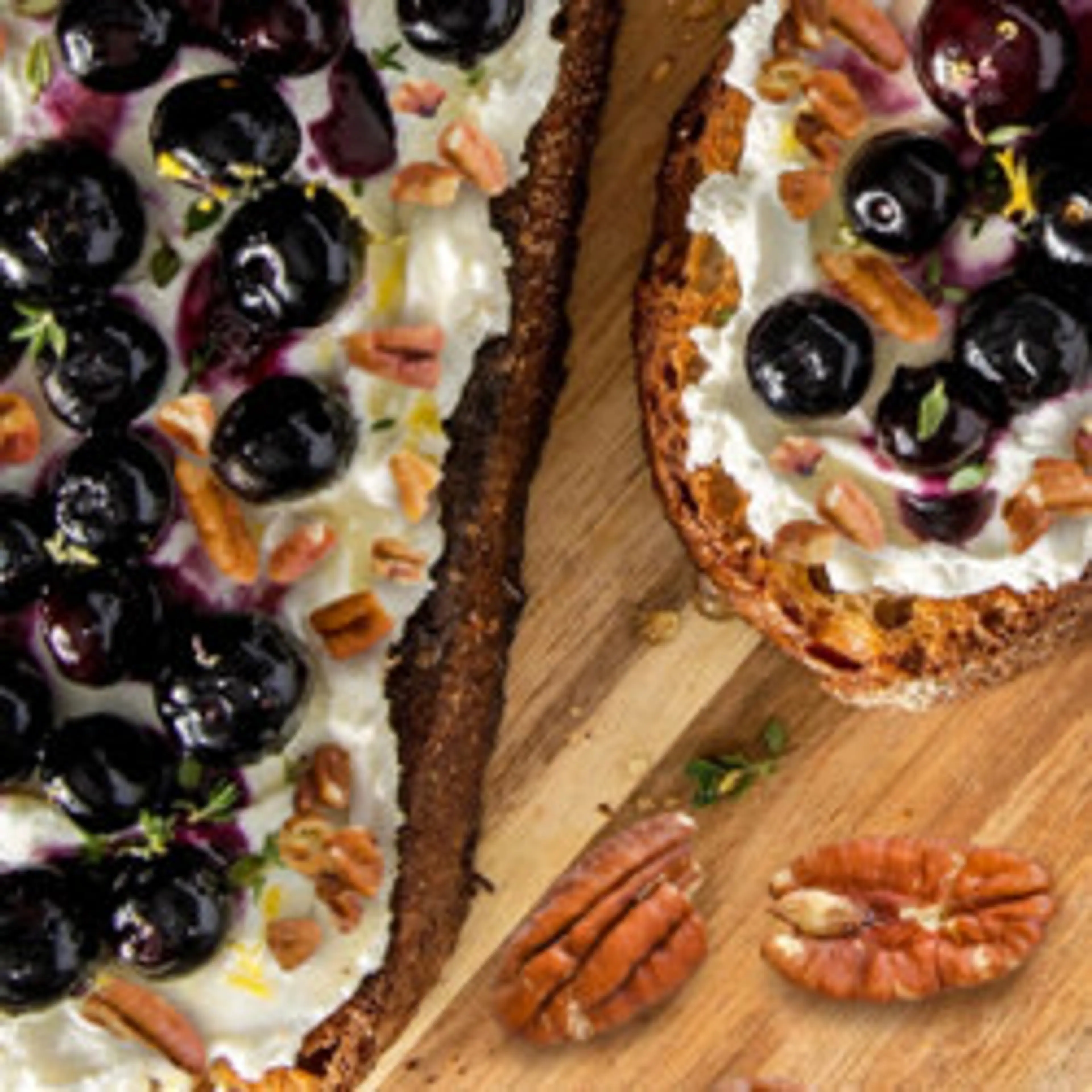 Roasted Blueberry, Pecan, and Ricotta Toast