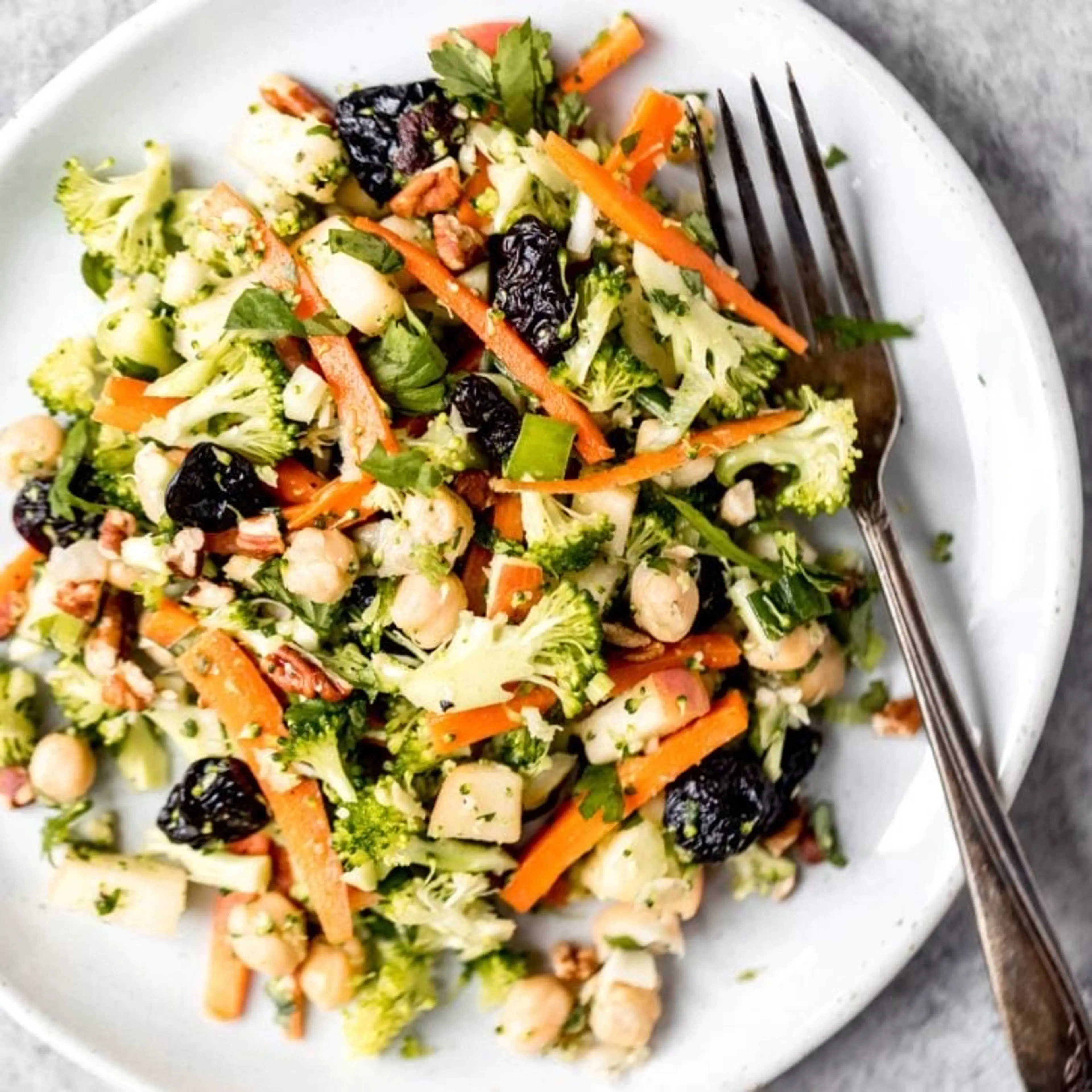 Chickpea Apple Broccoli Salad with Honey Dijon Dressing
