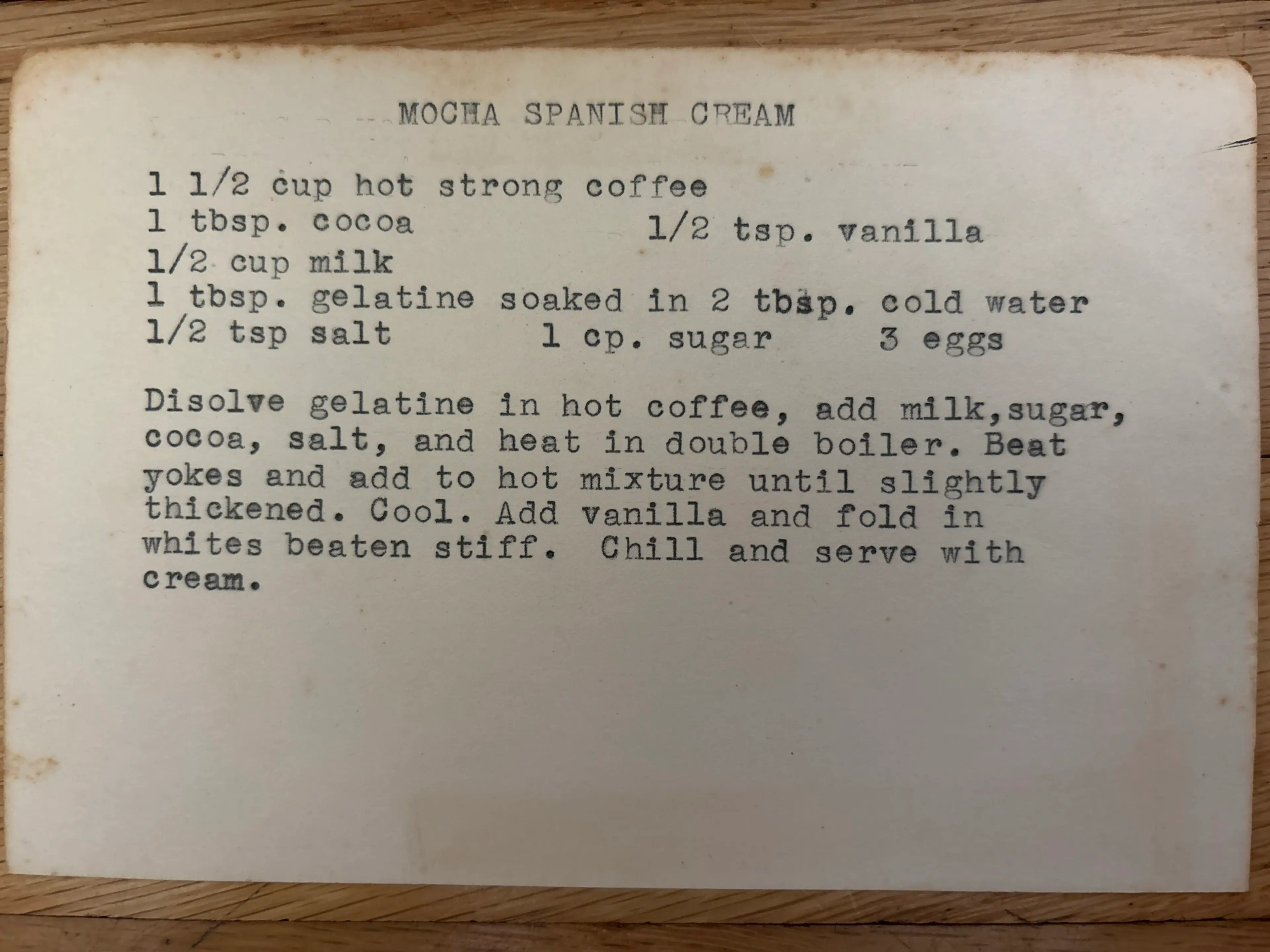 Mocha Spanish Cream
