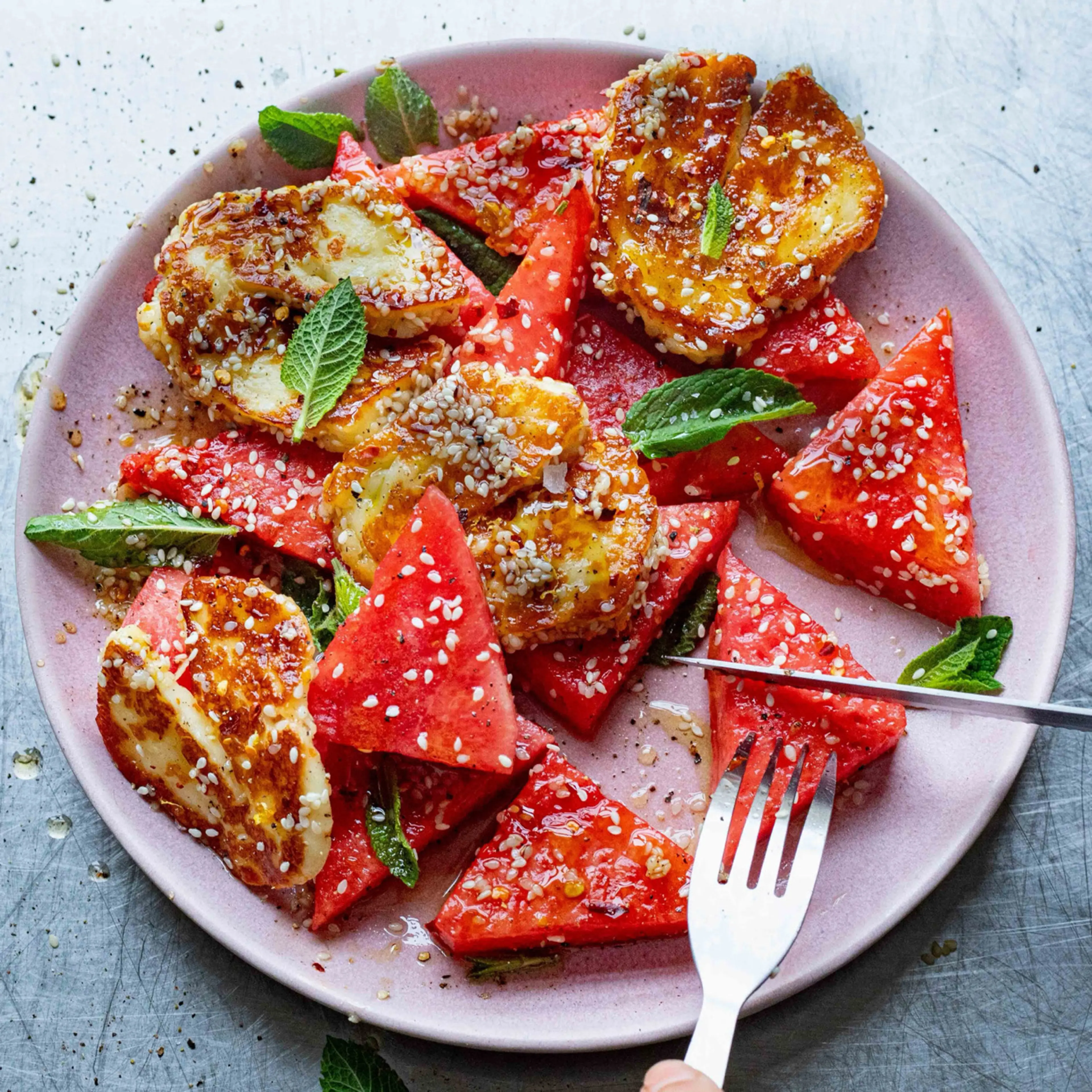 Sesame Halloumi & Watermelon Salad
