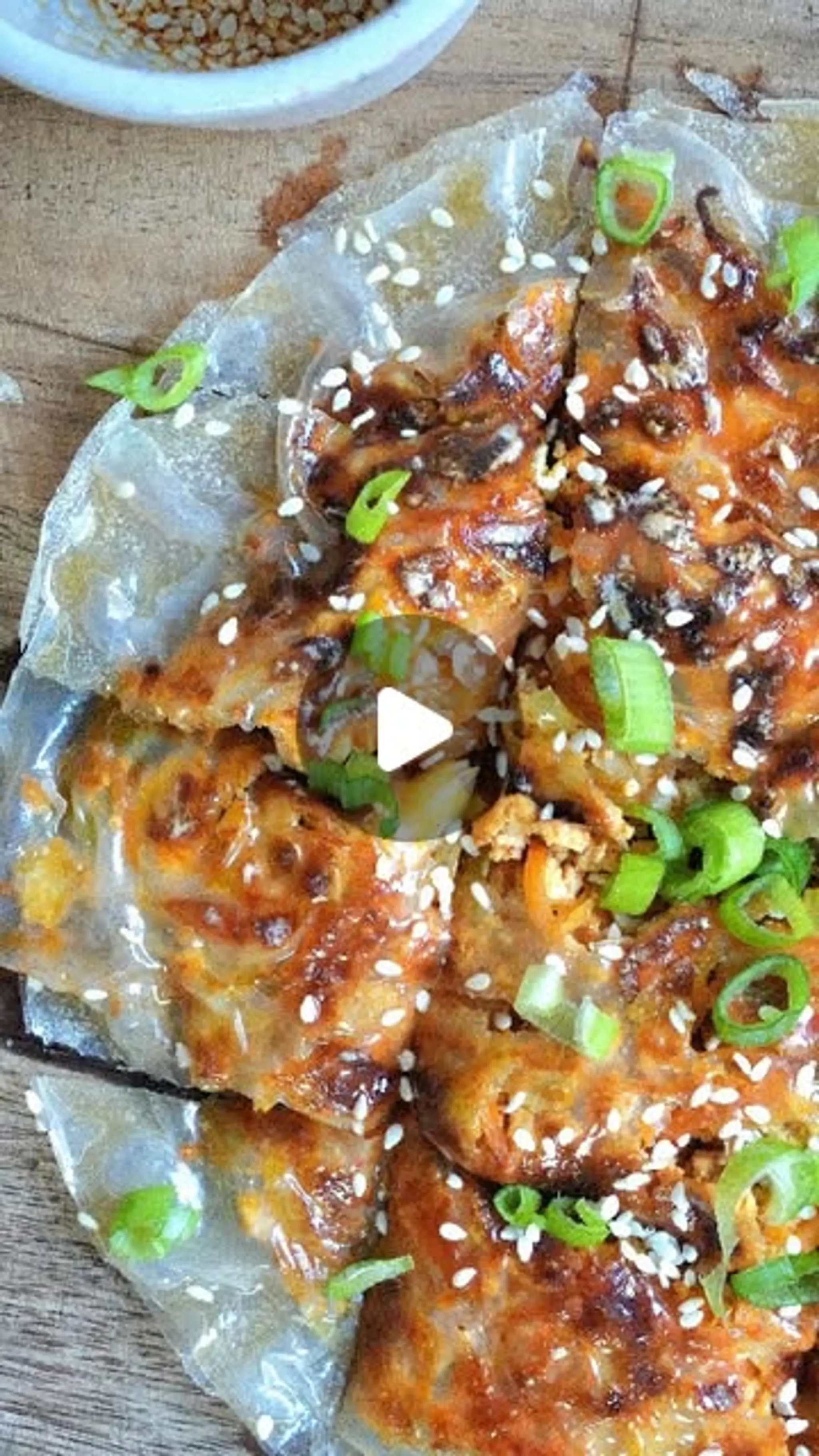 This Crispy Rice Paper Pancake with Veg, Tofu, Kimchi, and G