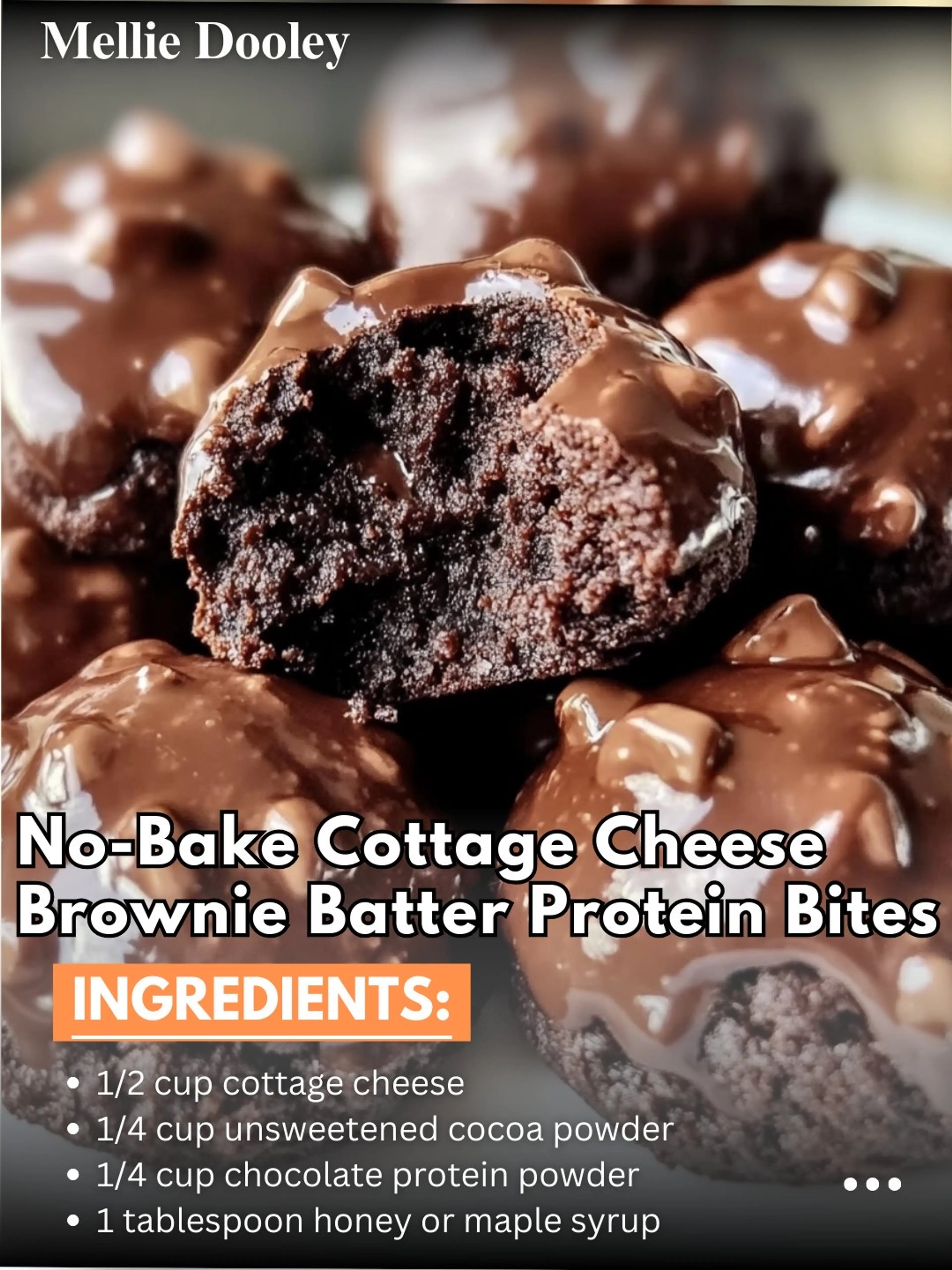 No-bake Cottage Cheese Brownie Batter Protein Bites