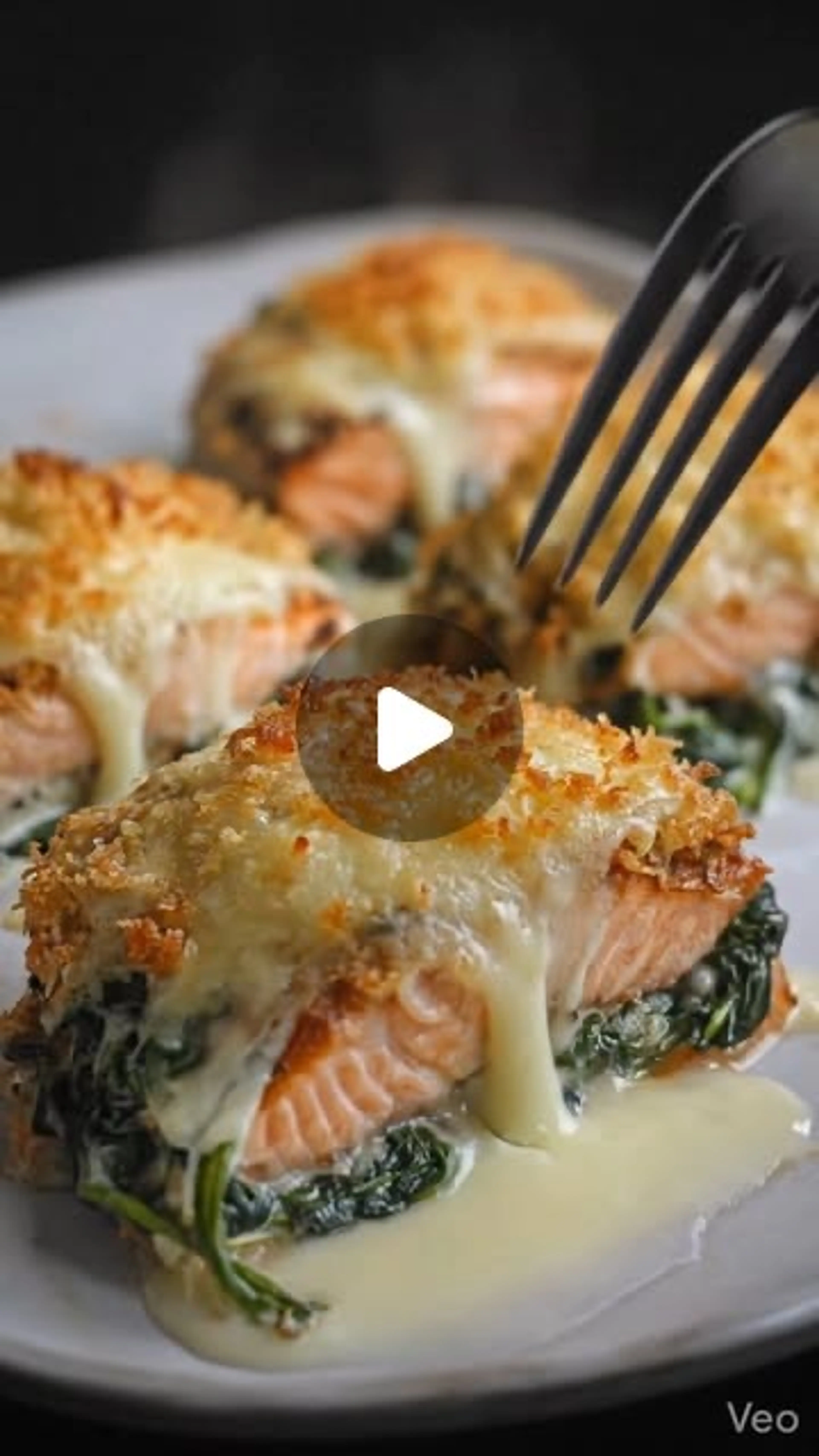 Baked Salmon with Spinach & Mozzarella