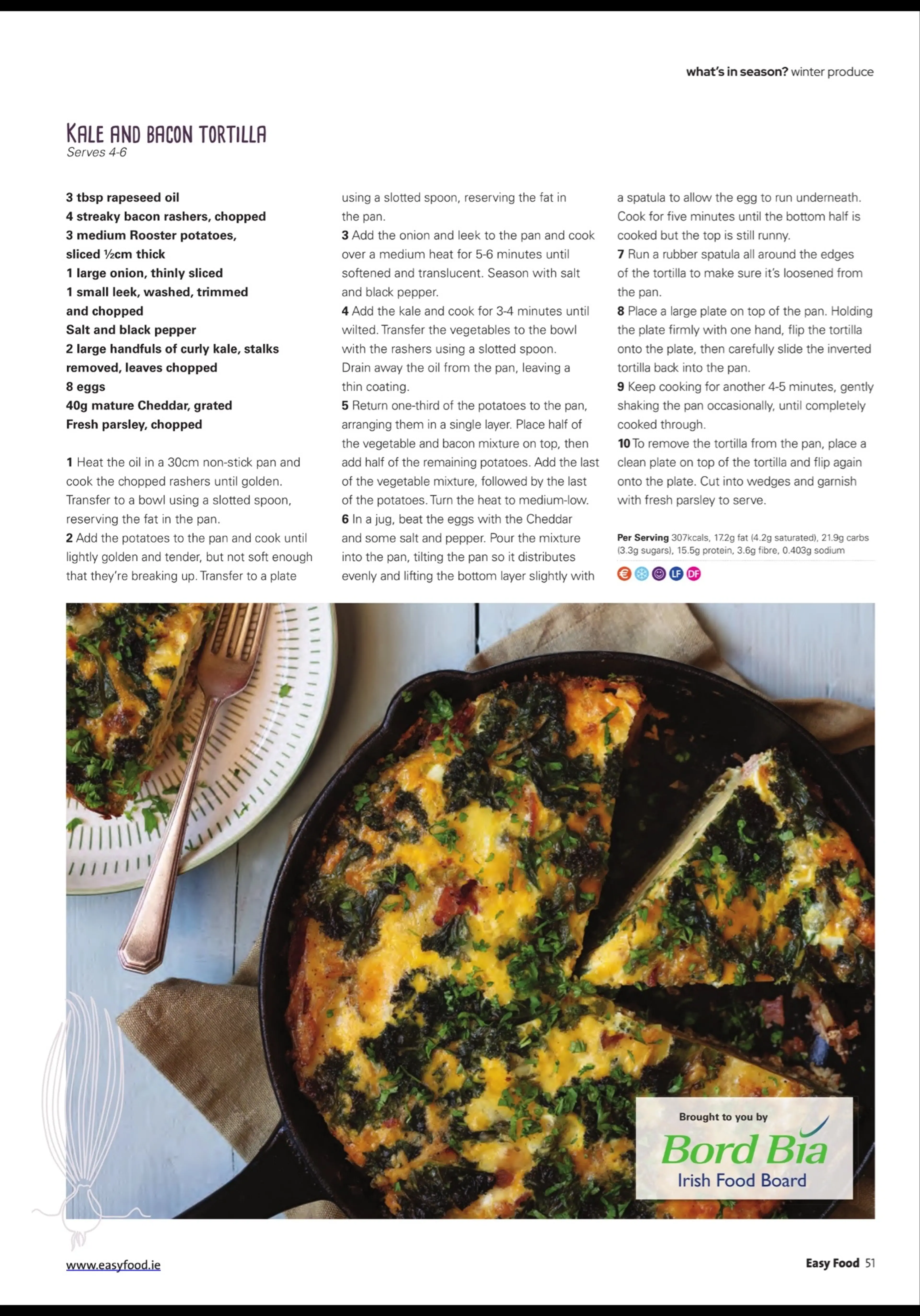 KALE AND BACON TORTILLA