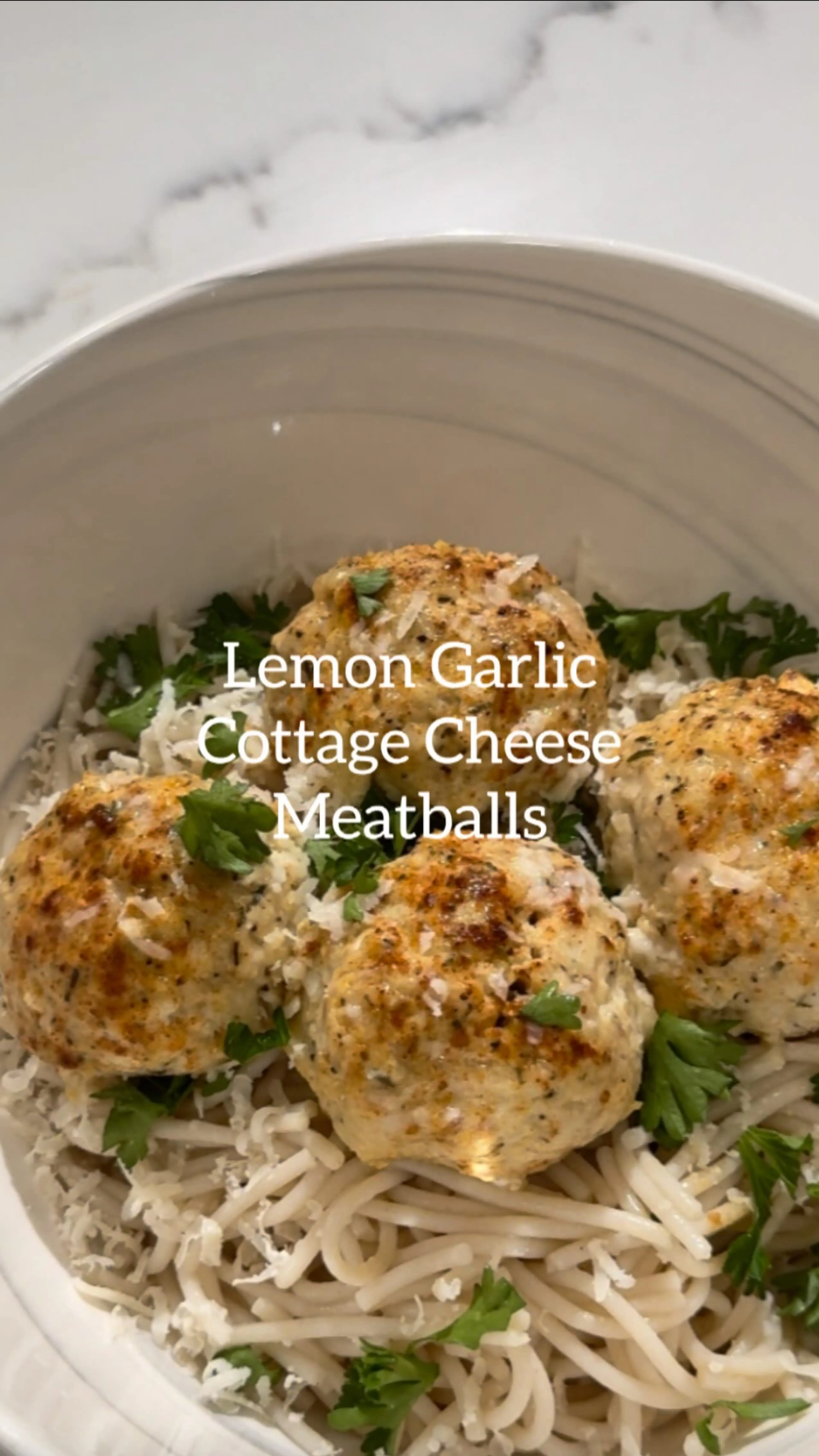 Lemon Garlic Cottage Cheese Meatballs