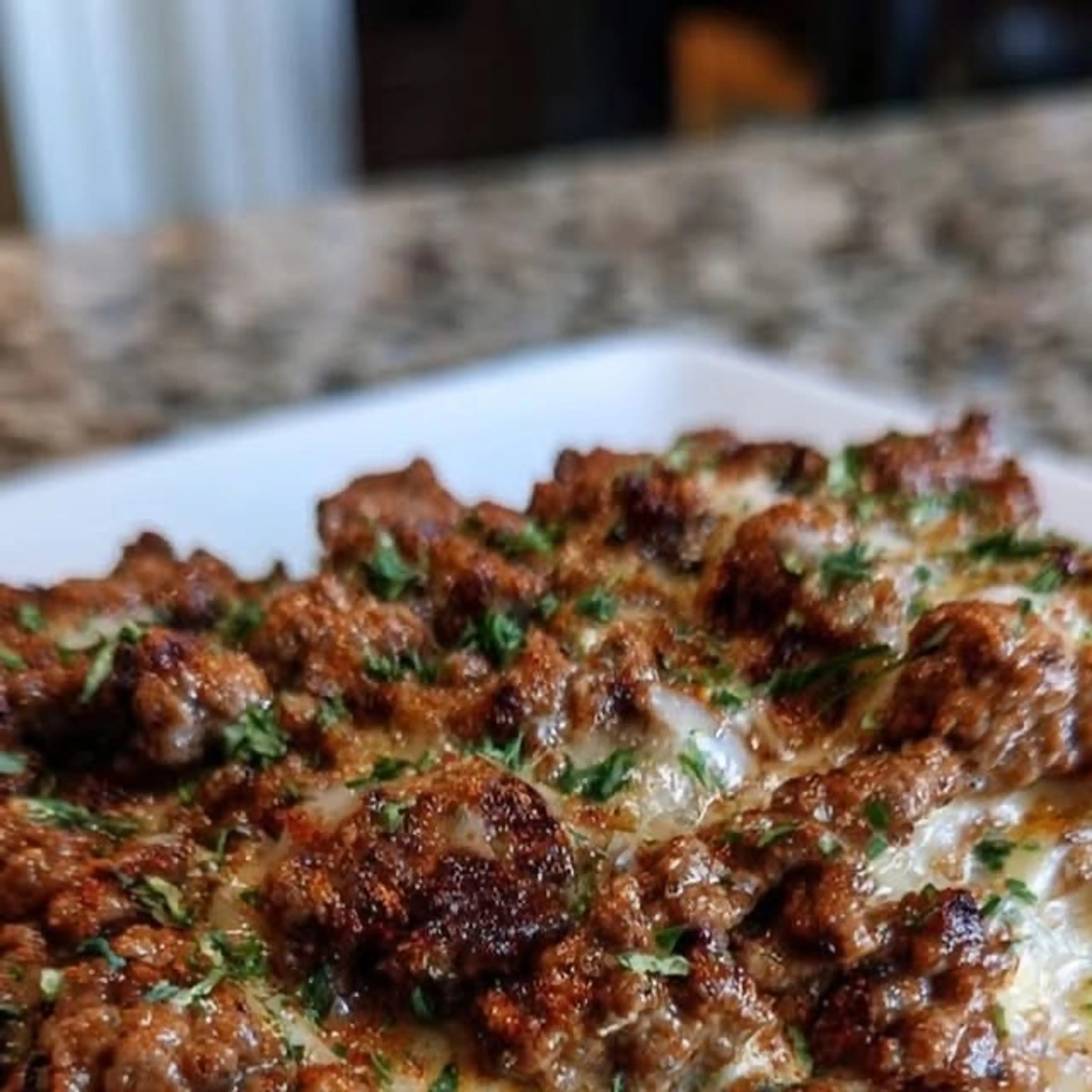 Cheesy Cajun Ground Beef Linguine in Garlic Cream Sauce Reci