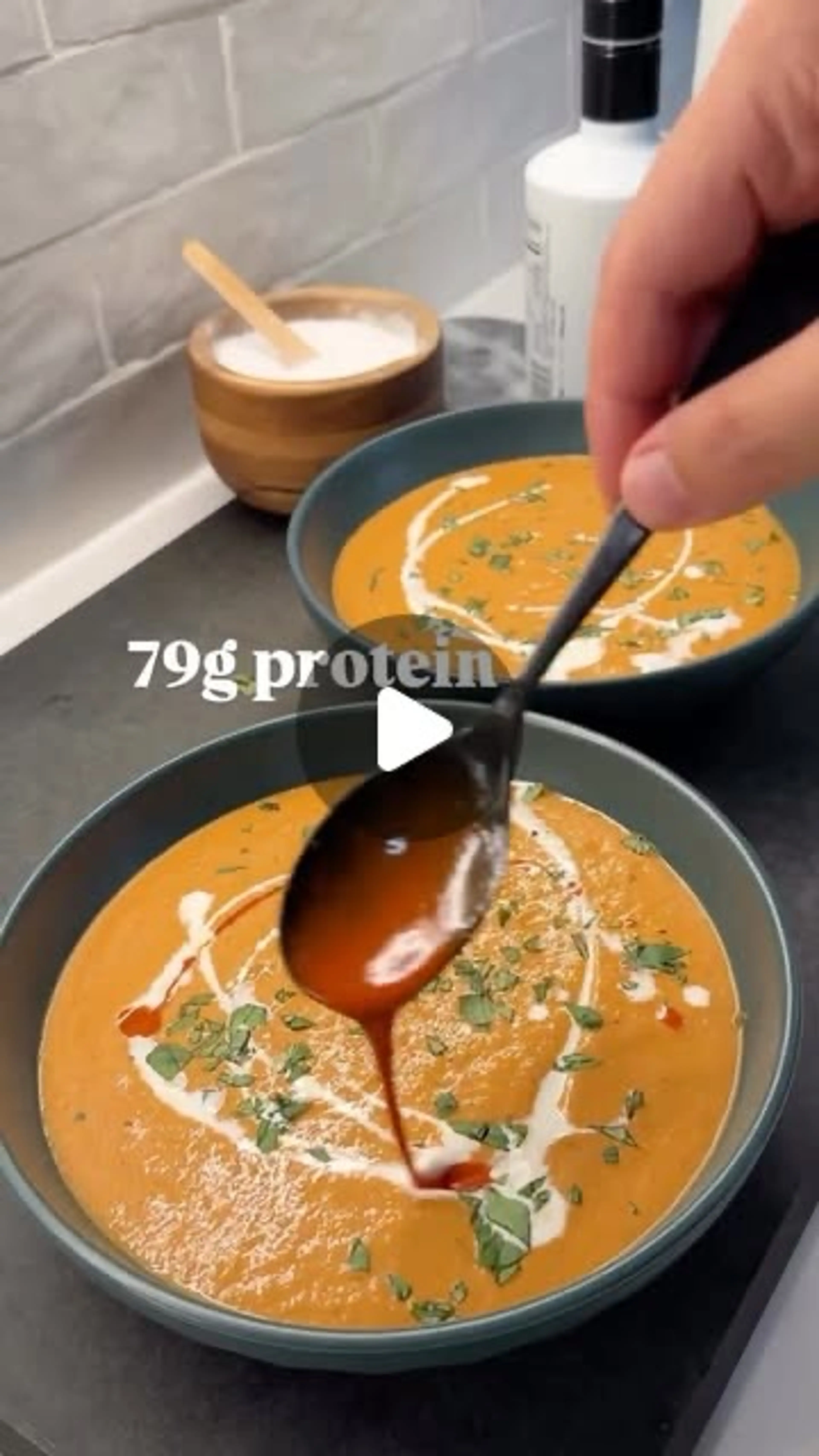 Creamy High Protein Tomato Basil Soup