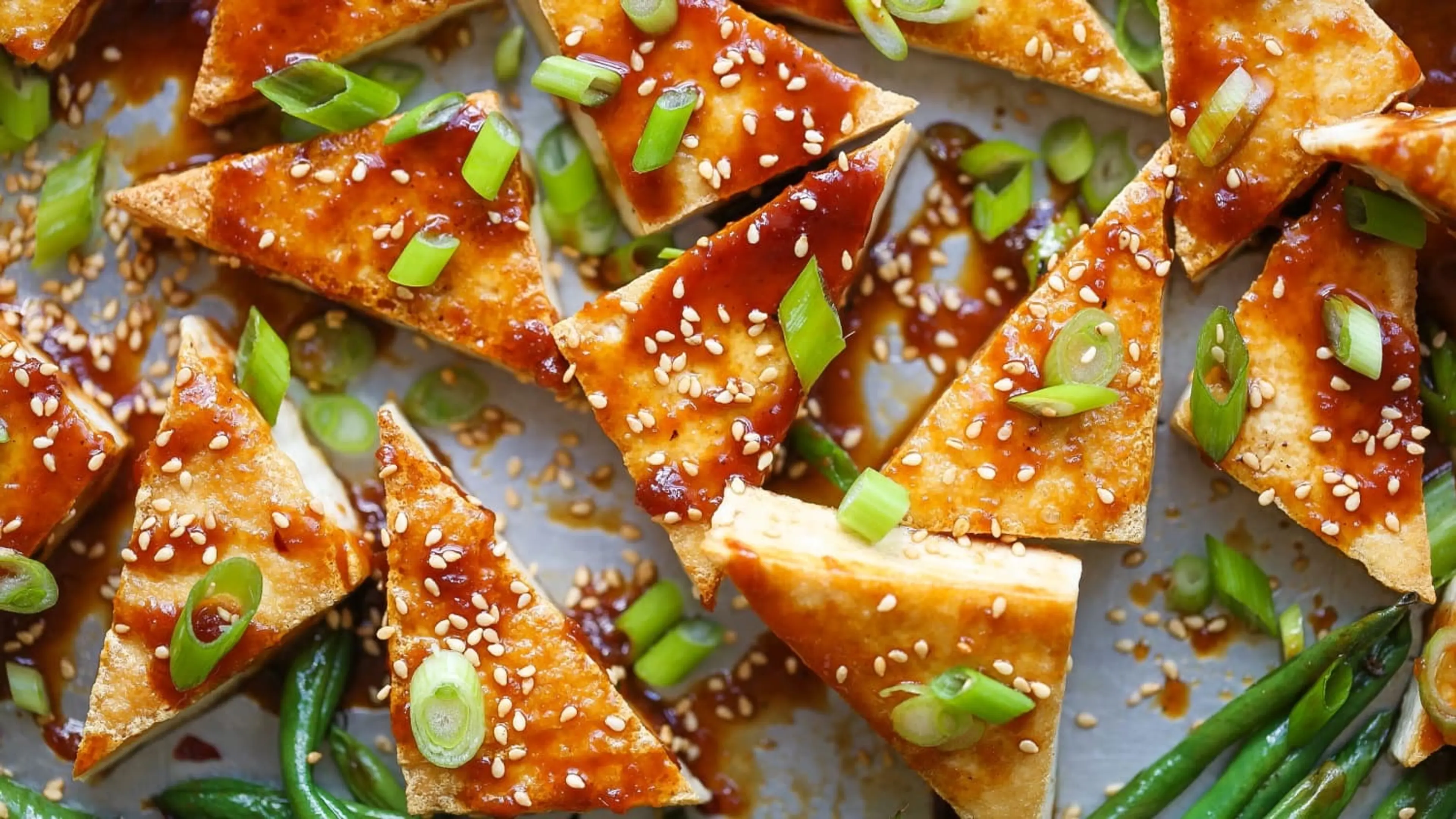 Honey-Sesame Tofu and Green Beans