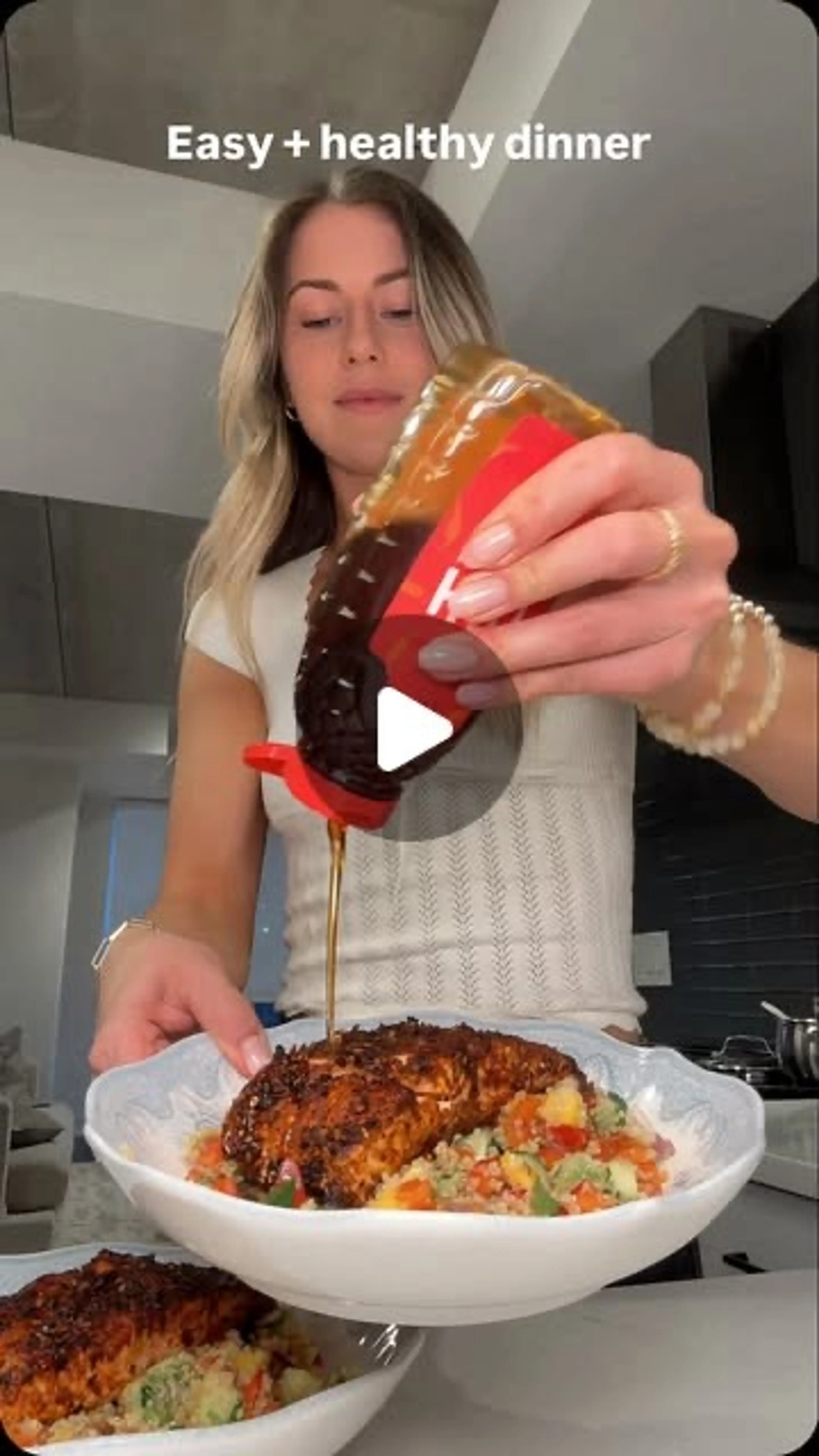 Hot Honey Salmon + Mango Quinoa Salad