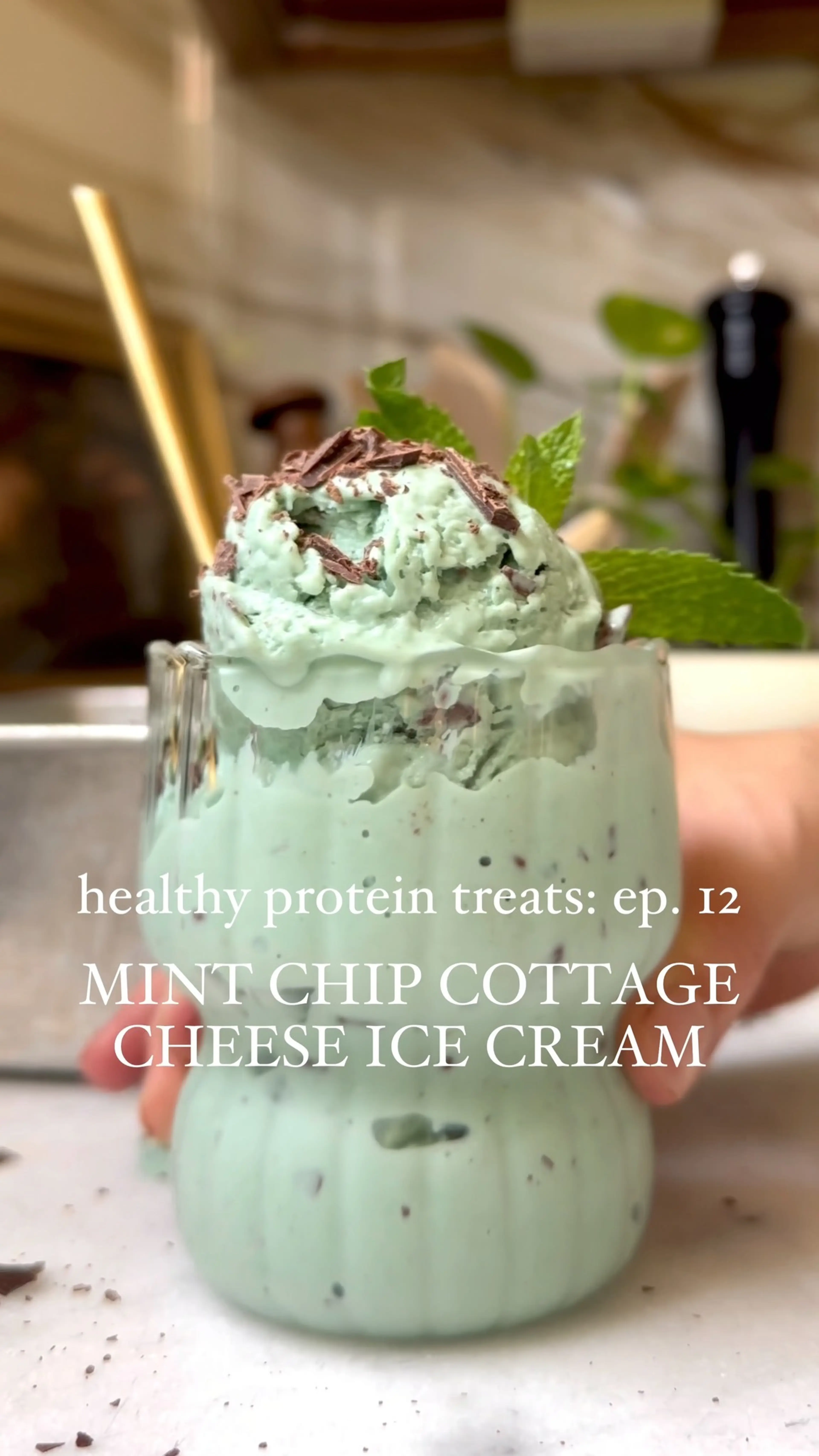 Mint Chip Cottage Cheese Ice Cream