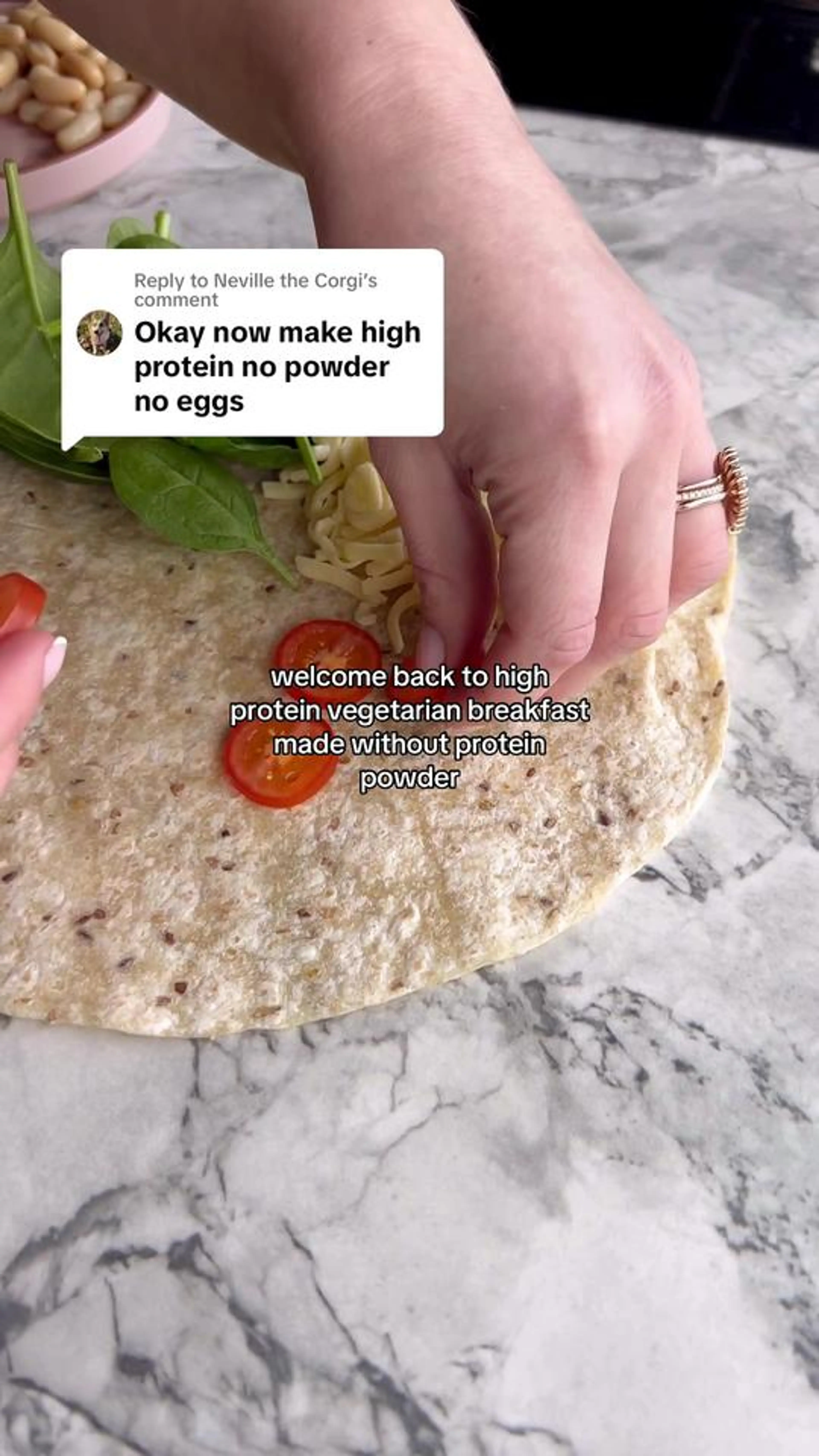 Mozzarella Bean Breakfast Wrap