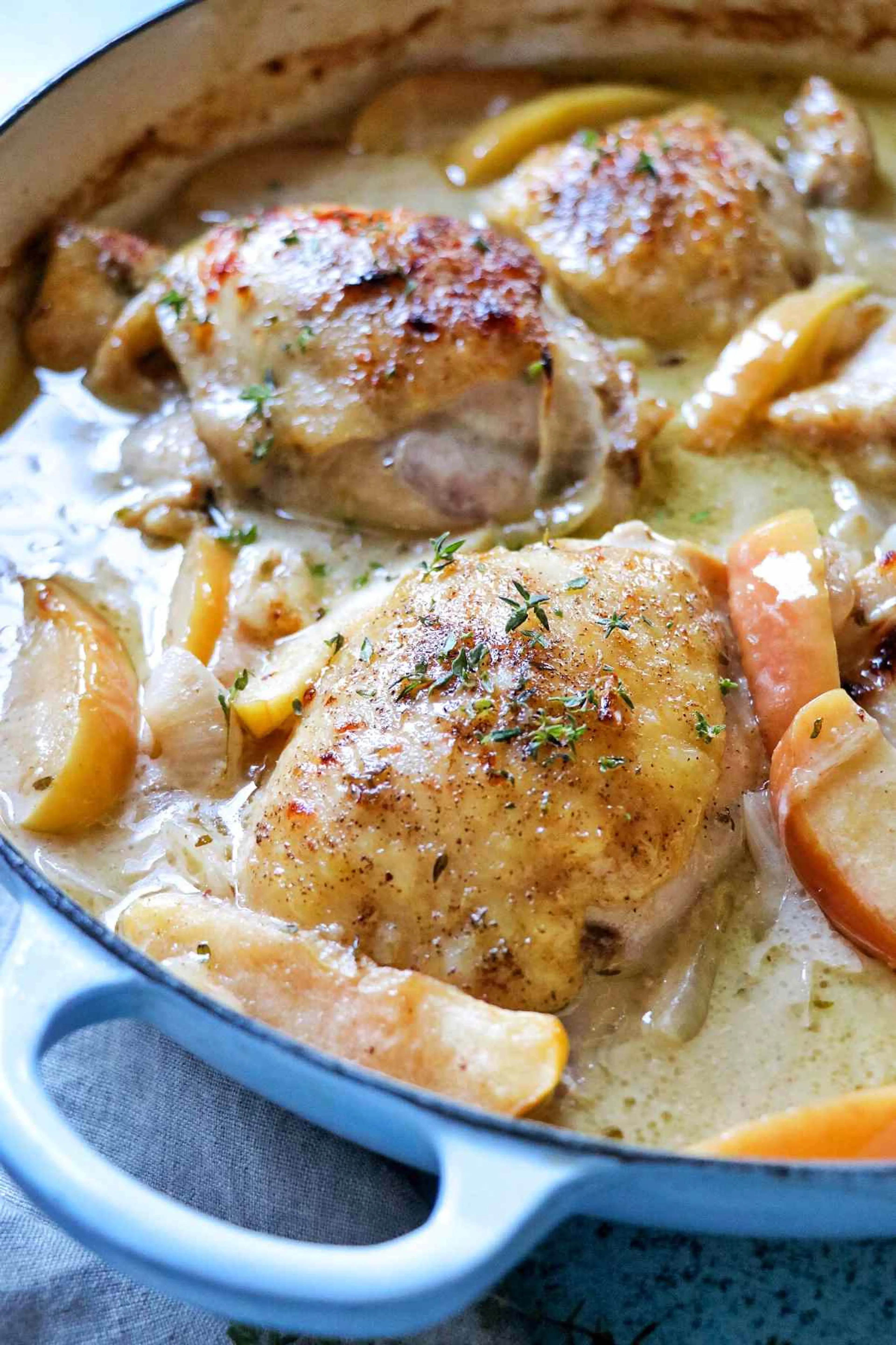 Baked Chicken Thighs with Apples and Onions