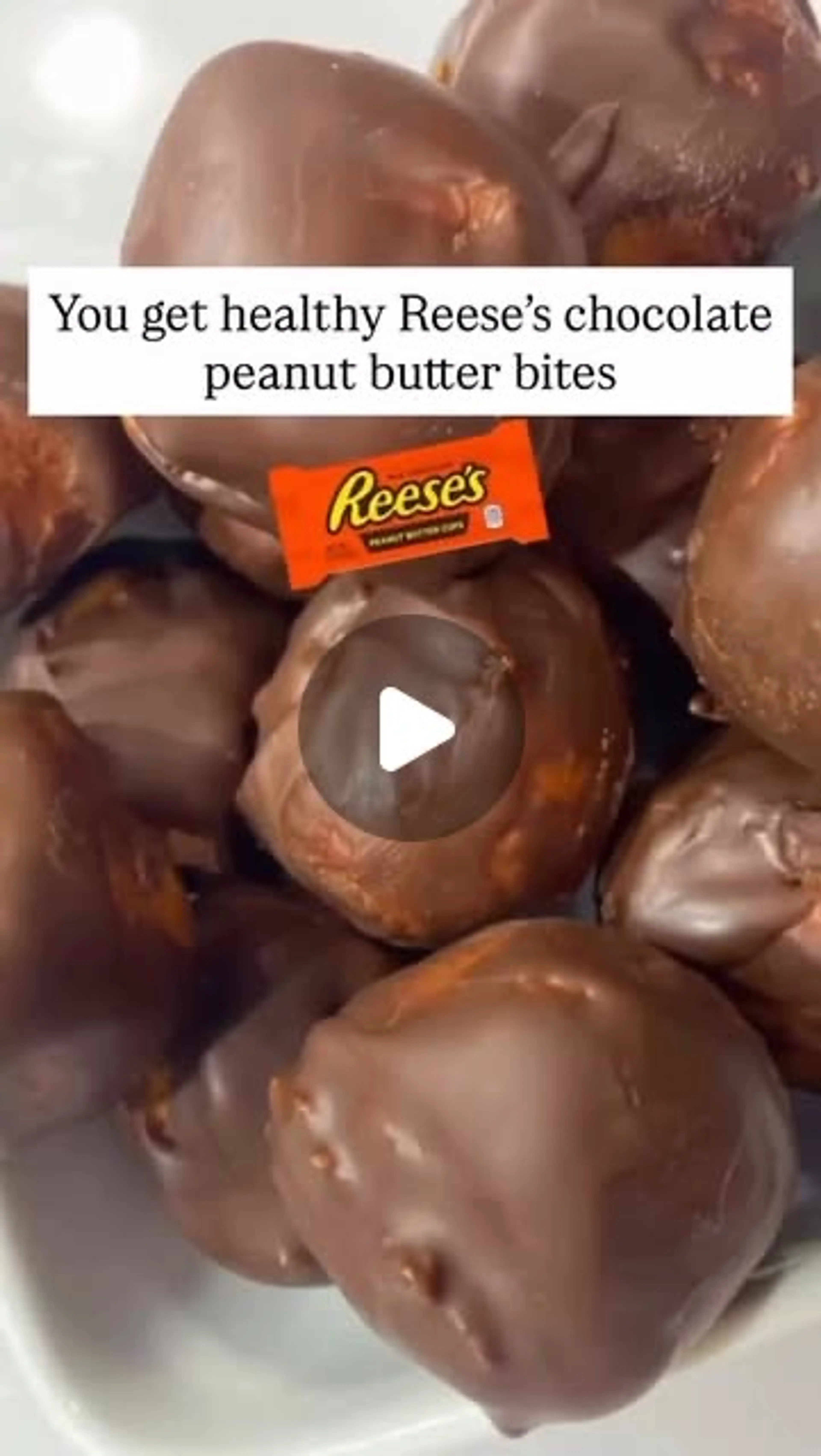 4 Ingredient Chocolate Peanut Butter Reese’s Protein Bites