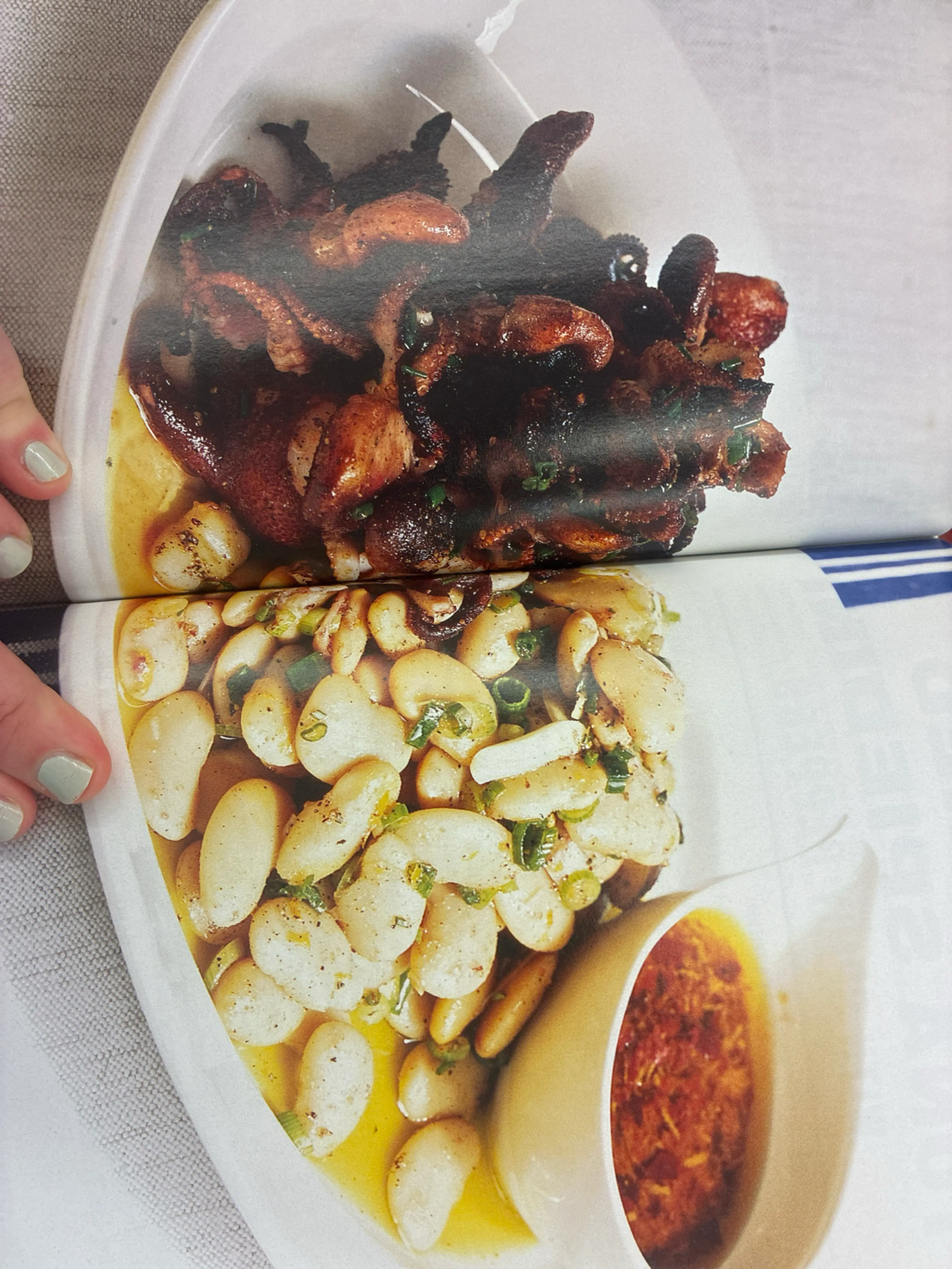 BABY OCTOPUS WITH GIGANTE BEANS AND OLIVE-ORANGE VINAIGRETTE
