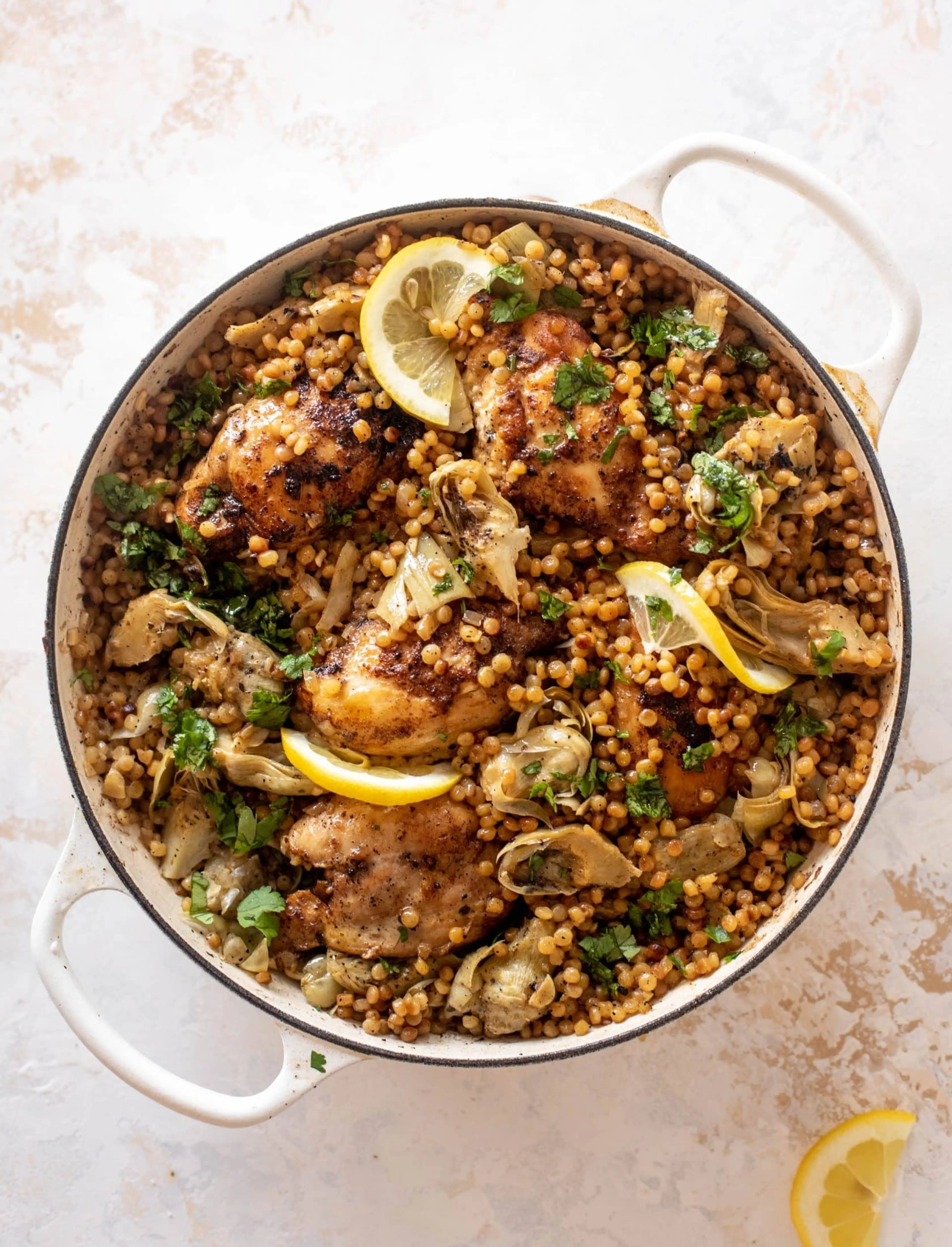 One Pan Chicken & Artichoke Couscous