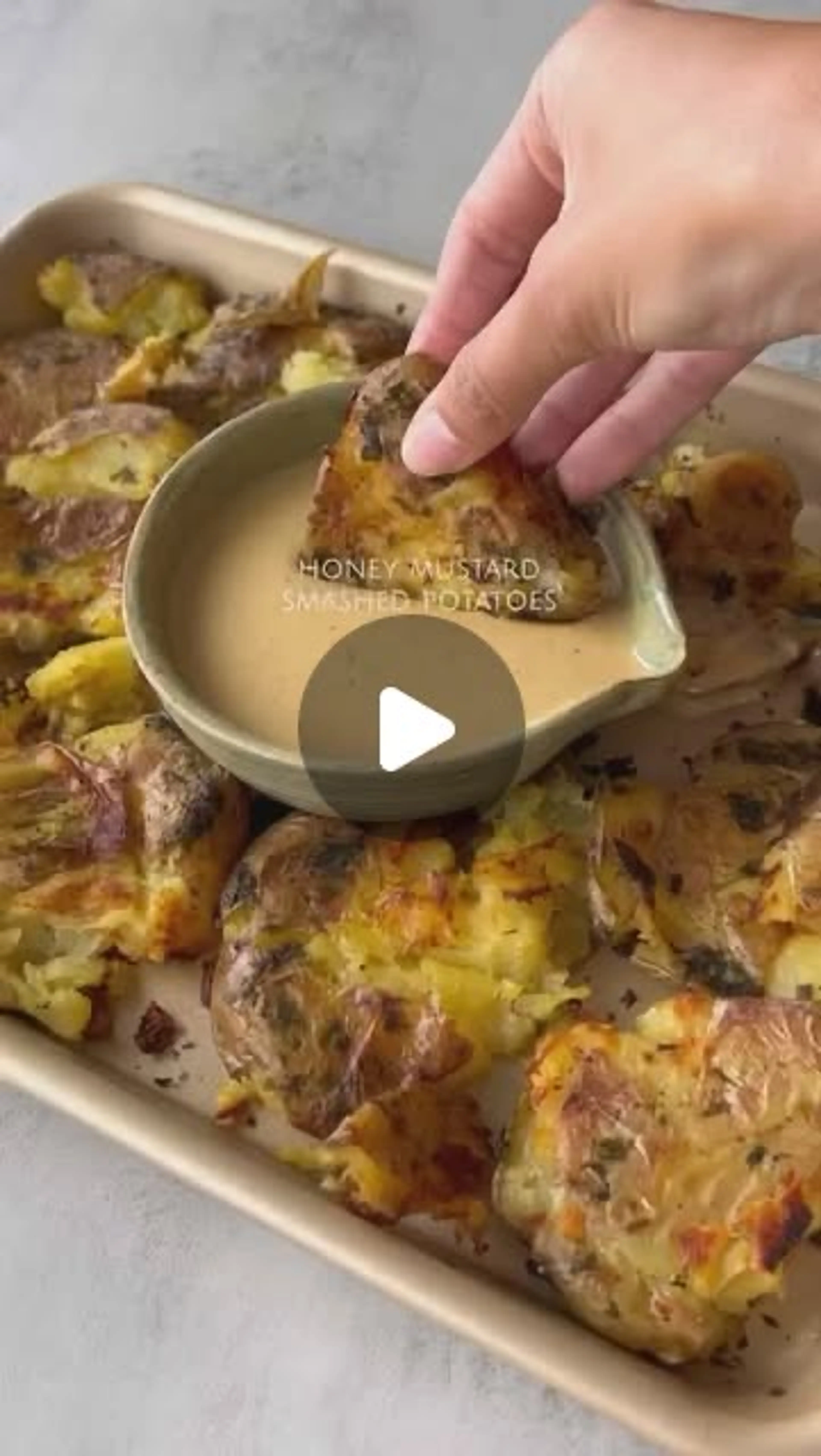 Easiest Honey Mustard Smashed Potatoes