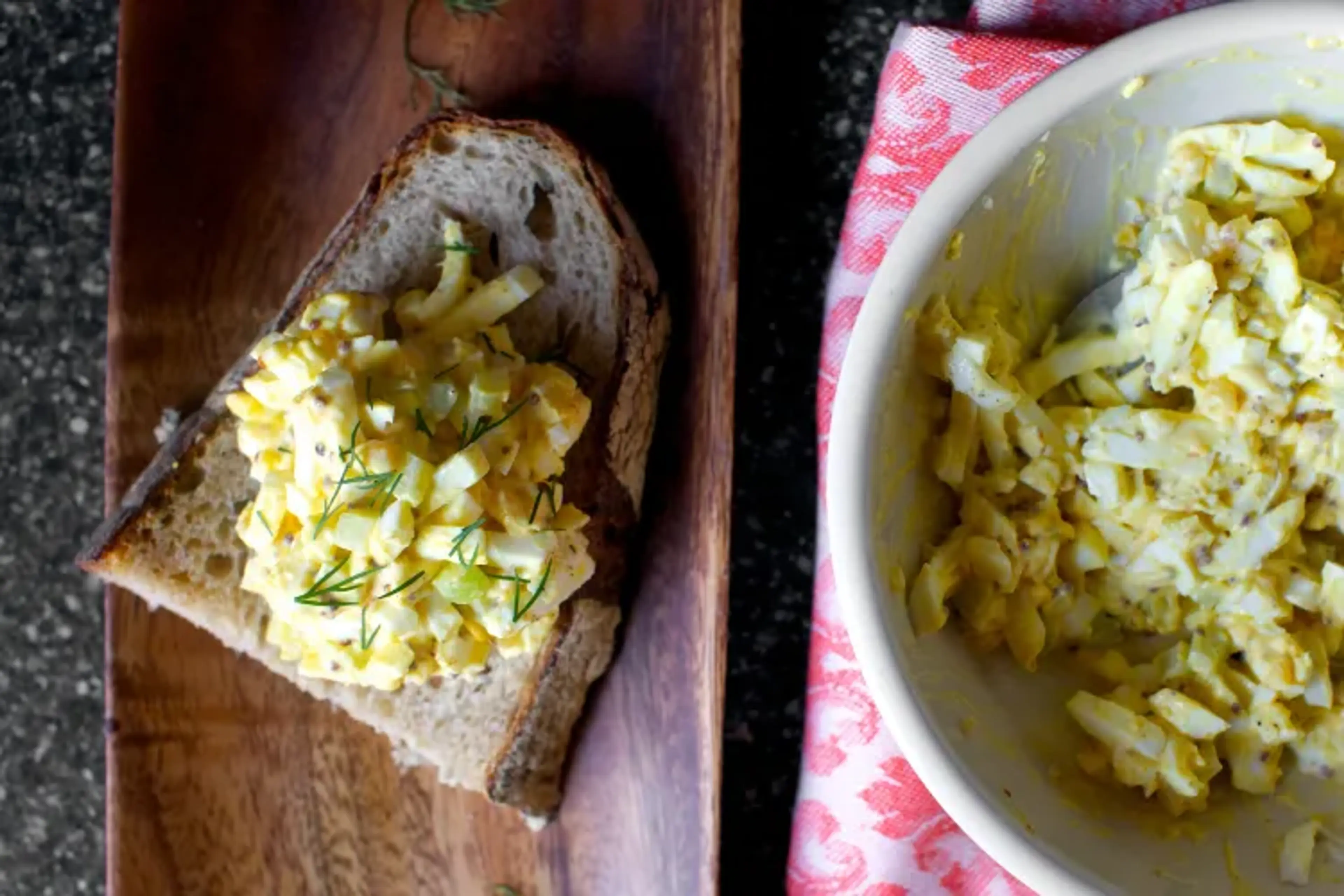 Egg Salad with Pickled Celery and Coarse Dijon