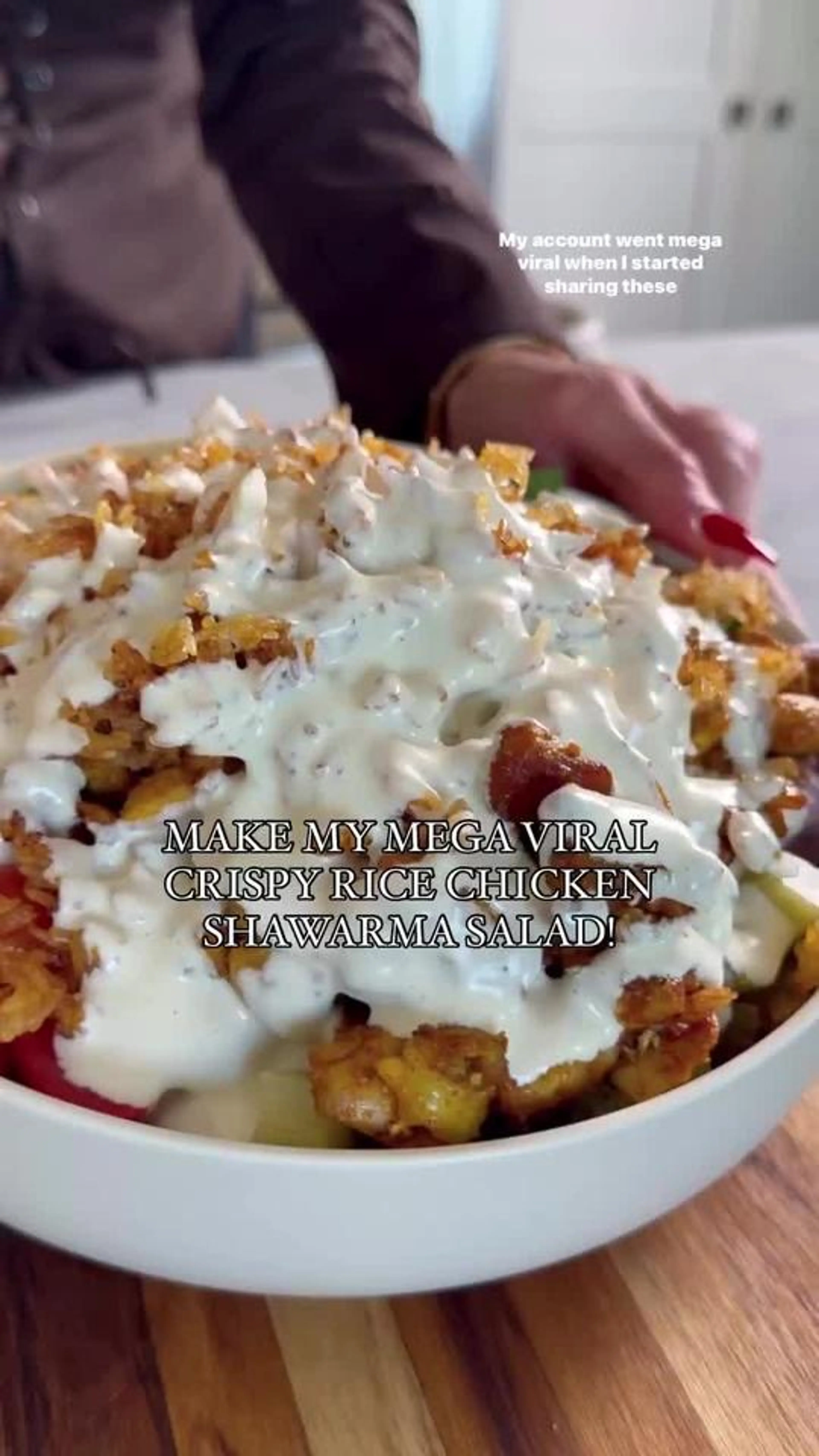 Chicken Schwarma Crispy Rice Salad