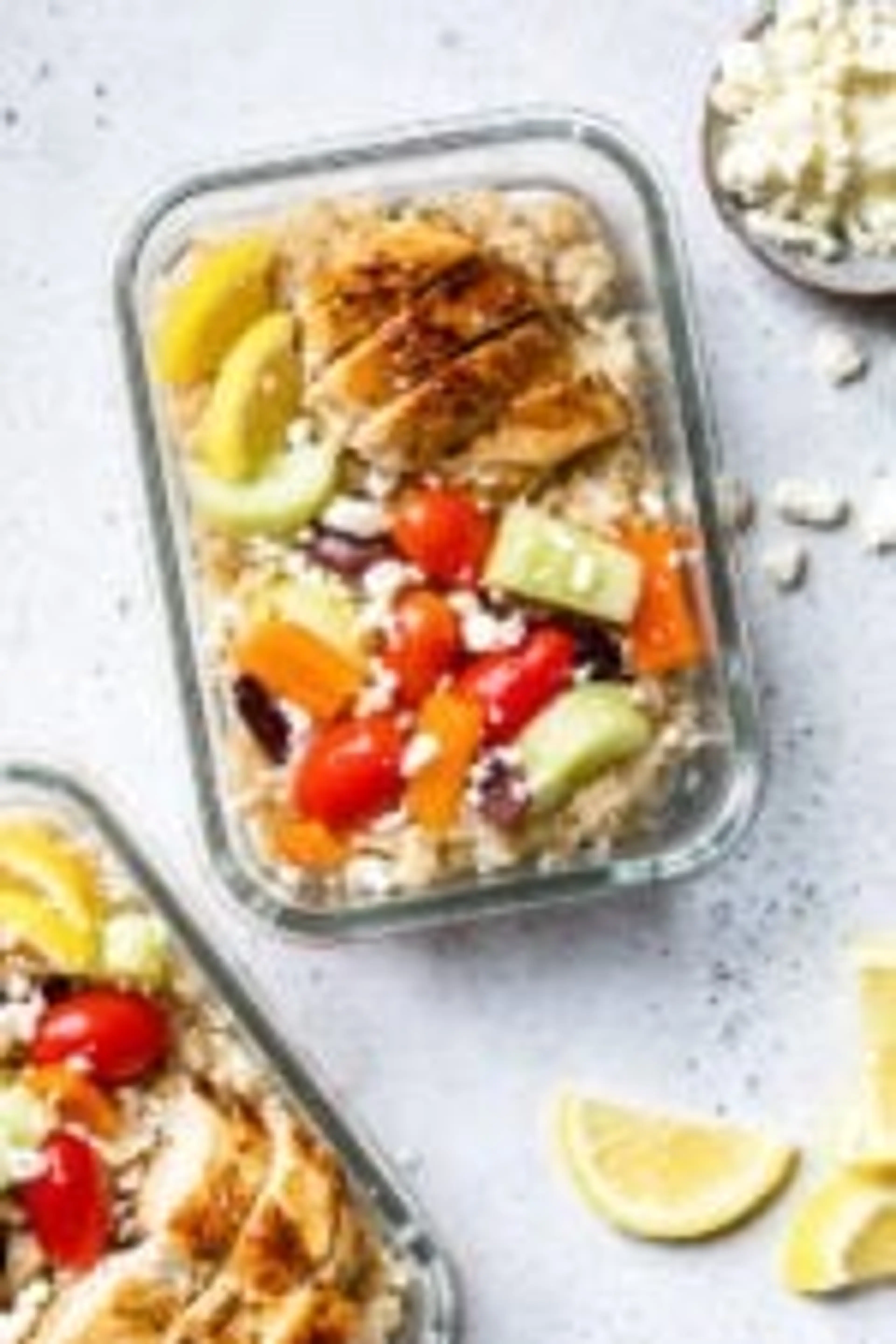 Greek Chicken Meal Prep Rice Bowls