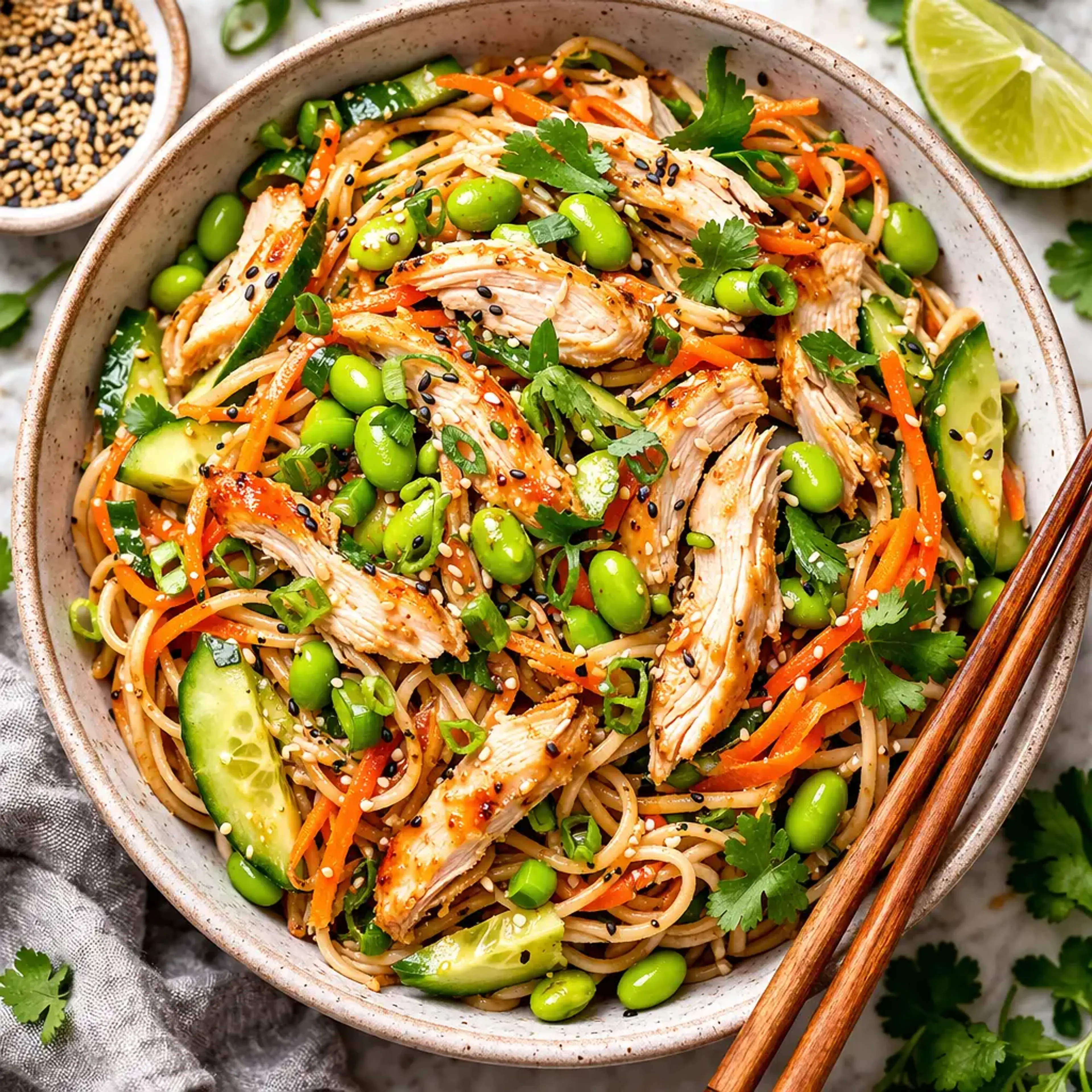 Chicken & Edamame Noodle Salad