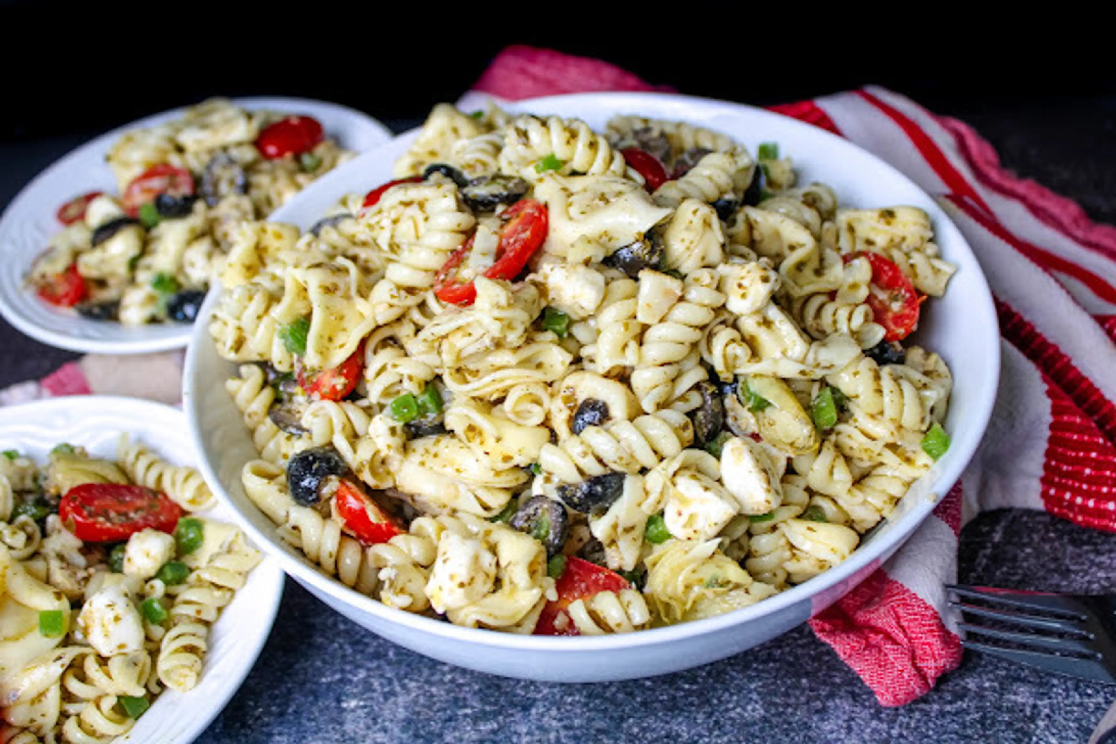 Cheese Tortellini Pesto Pasta Salad