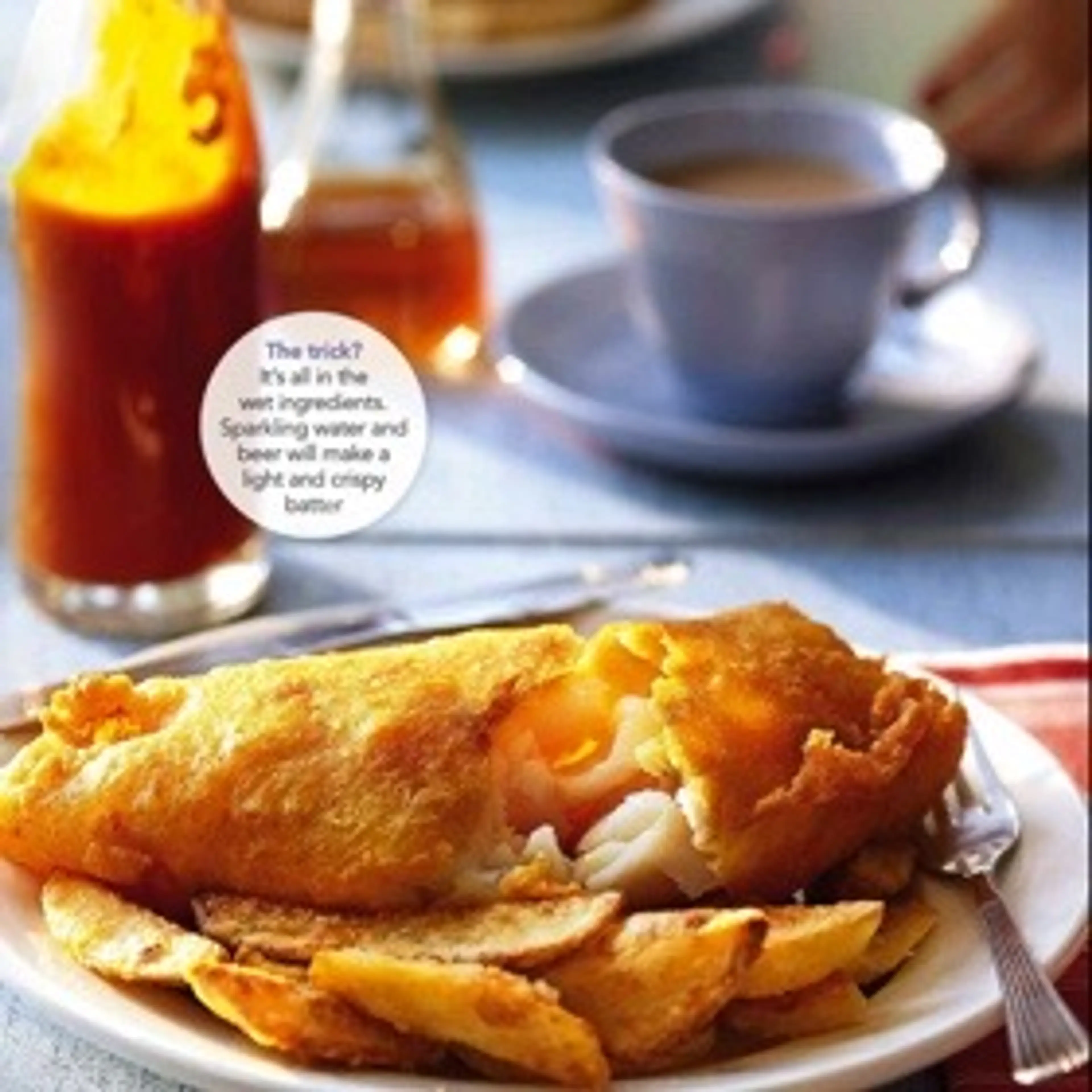 Golden beer-battered fish