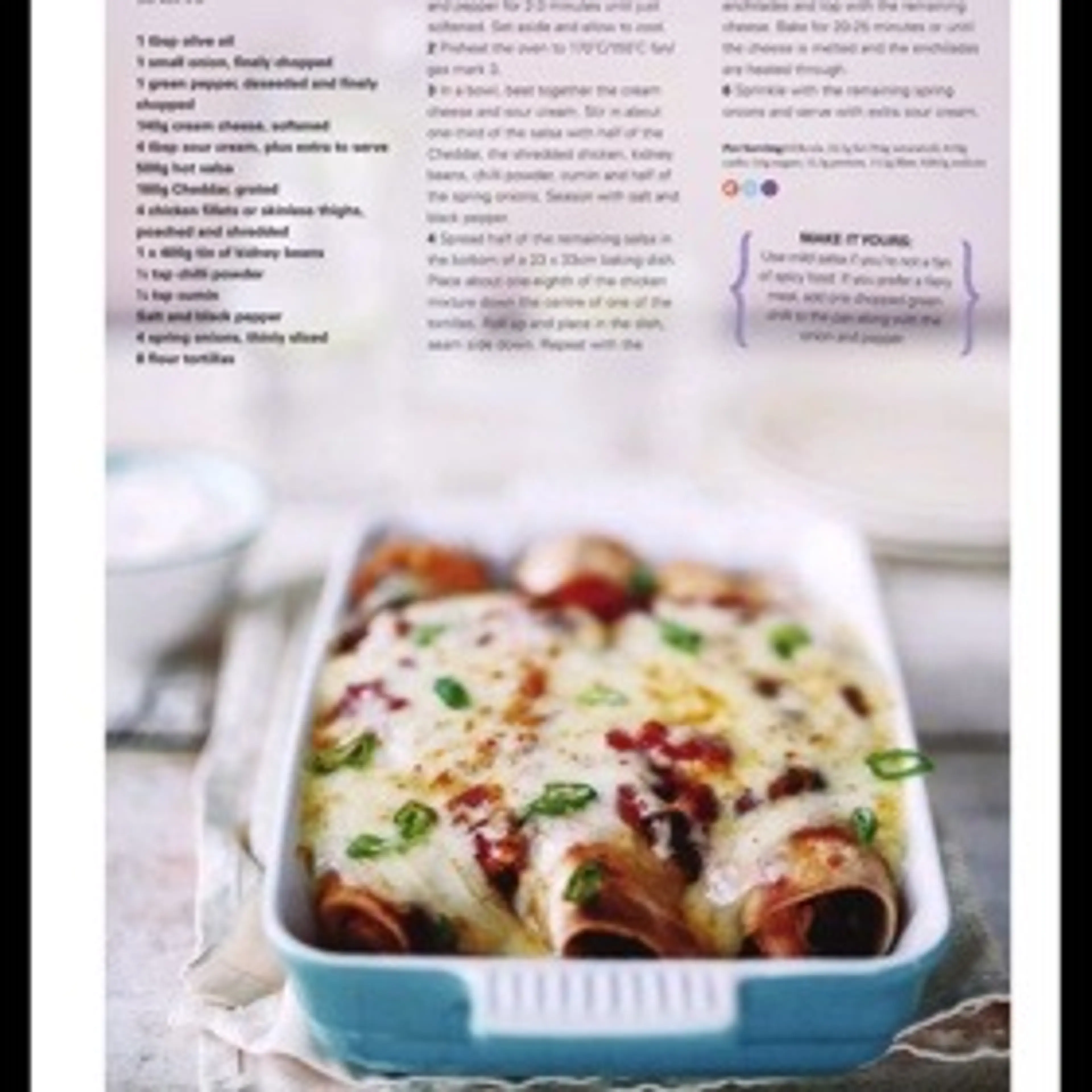Creamy chicken enchiladas